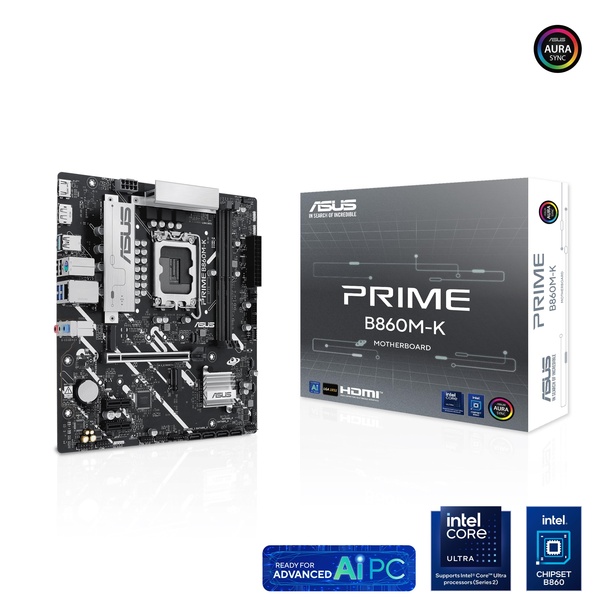 ASUS PRIME B860M-K LGA1851 DDR5 mATX MB 1xHDMI 1xDP 2xM.2 4xSATA