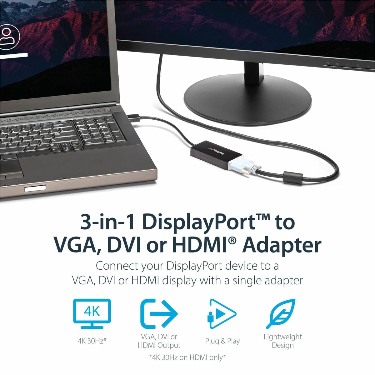 DisplayPort to VGA/DVI/HDMI Adapter