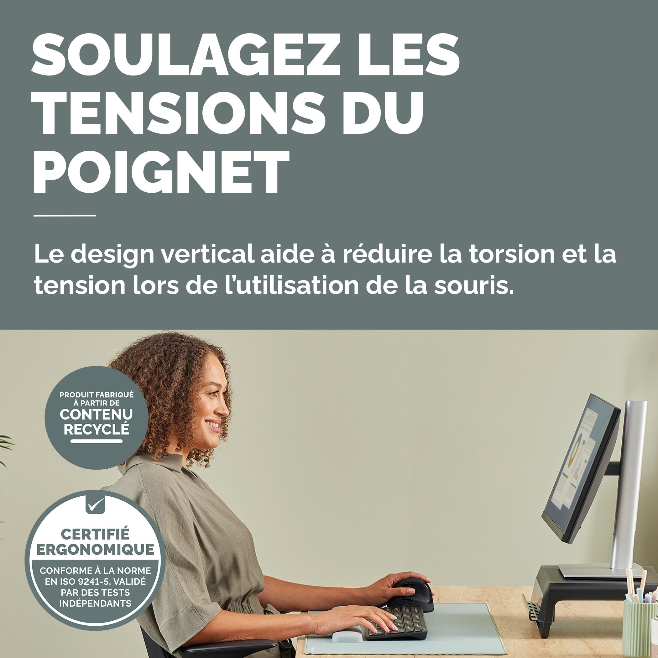 FELLOWES BREYTA PLUS+ SOURIS VERTICALE ERGONOMIQUE - TAILLE LARGE POUR GAUCHER