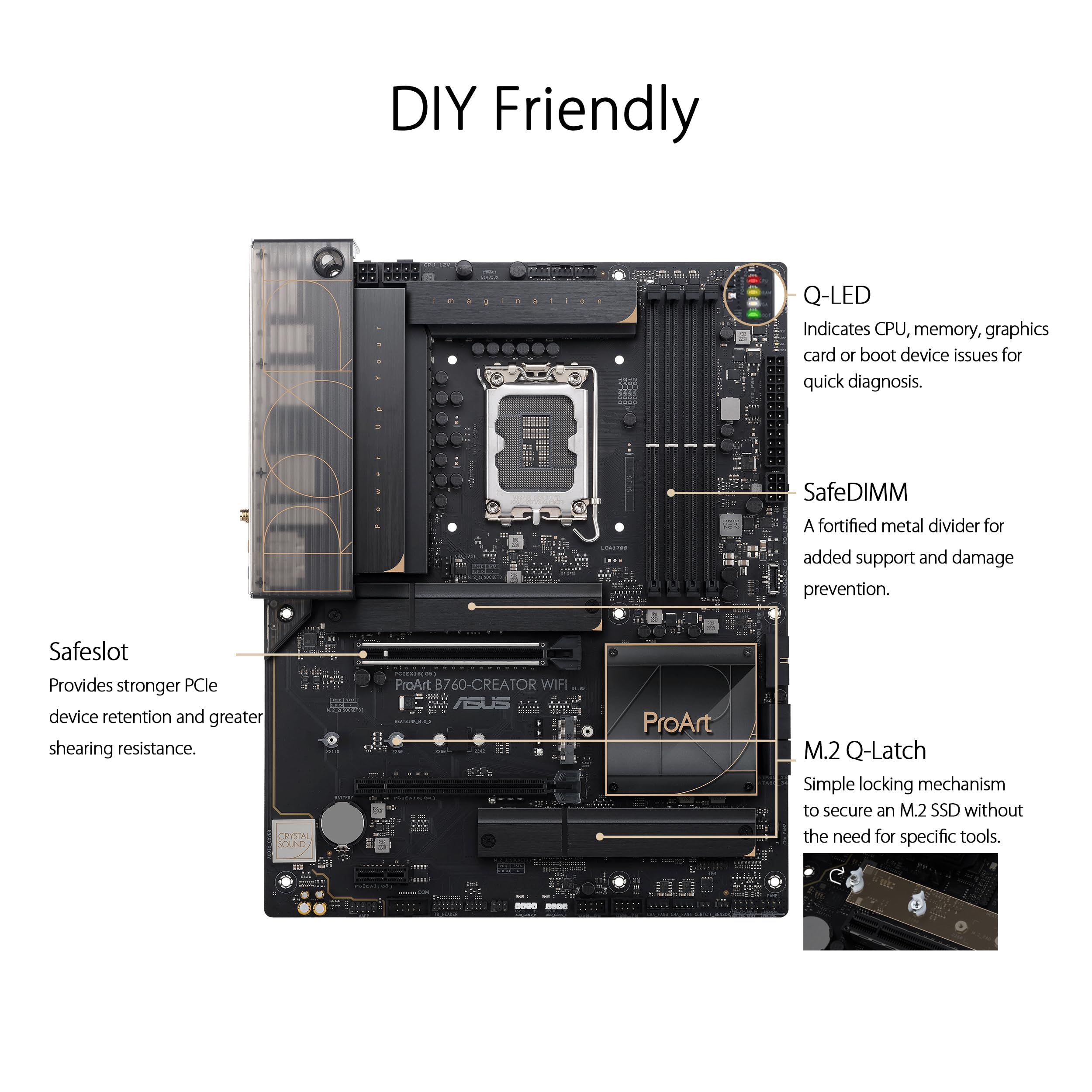 ASUS PROART B760-CREATOR WIFI LGA 1700 4xDDR5 ATX 4xSATA MB 1xHDMI 1xDP 3xM.2
