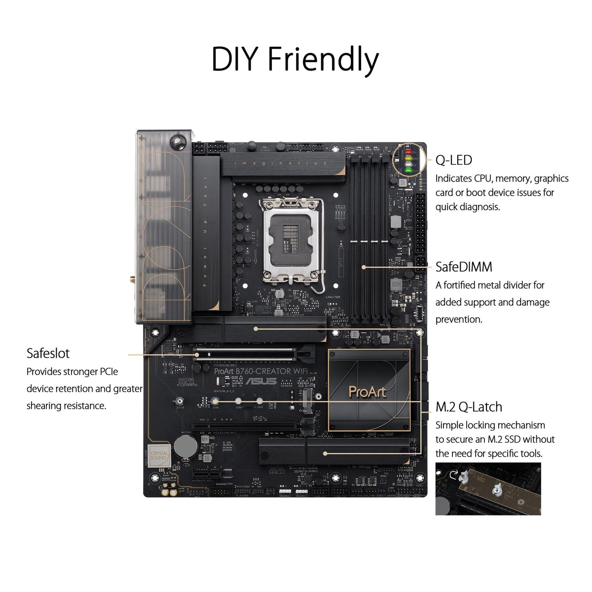 ASUS PROART B760-CREATOR WIFI LGA 1700 4xDDR5 ATX 4xSATA MB 1xHDMI 1xDP 3xM.2