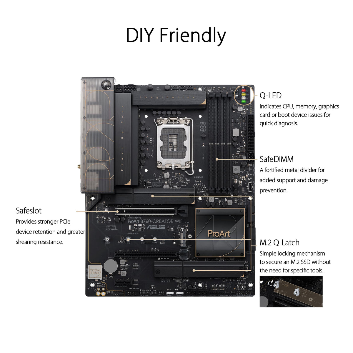 ASUS PROART B760-CREATOR WIFI LGA 1700 4xDDR5 ATX 4xSATA MB 1xHDMI 1xDP 3xM.2