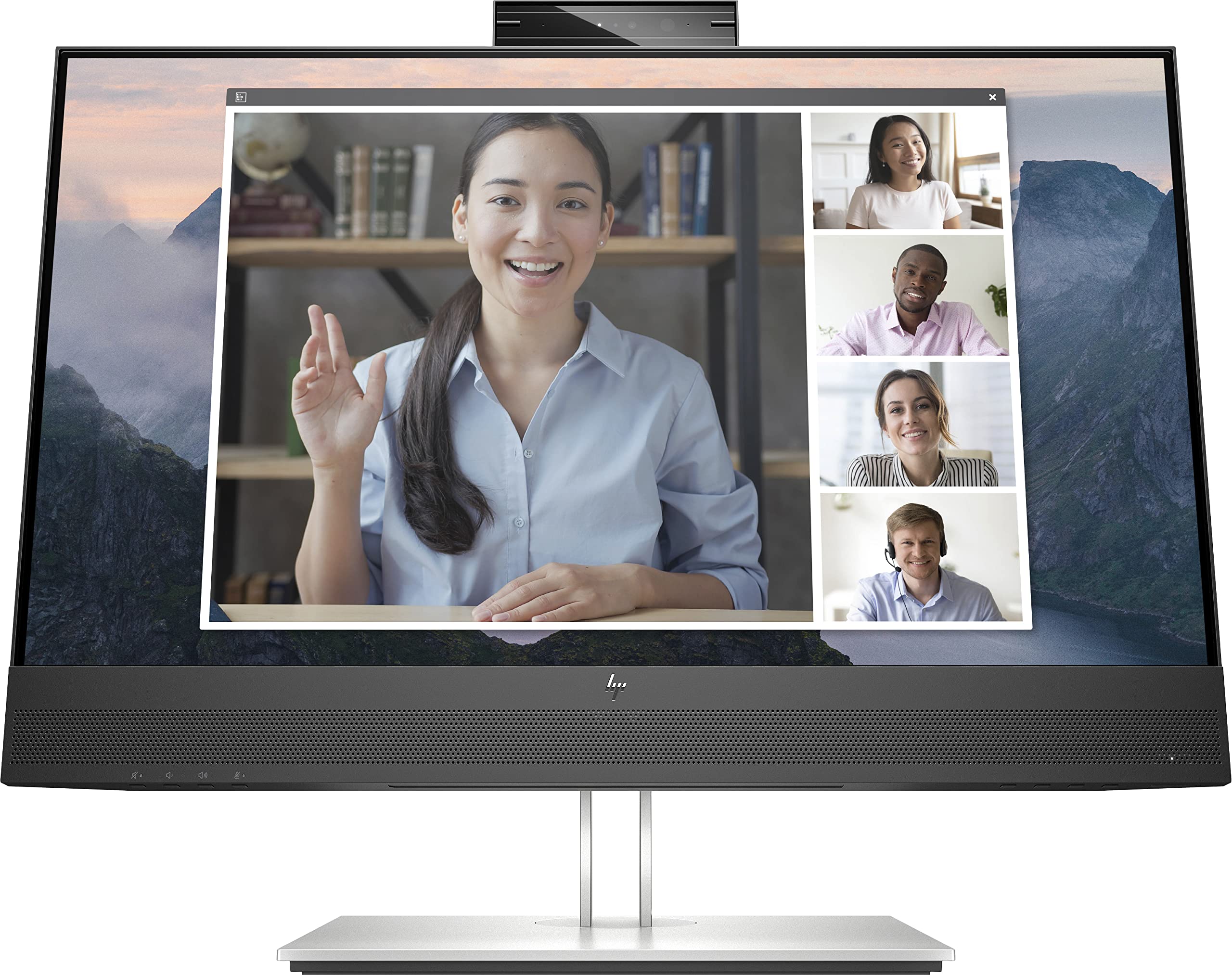 HP Écran de conférence E24mv G4 FHD avec webcam IR 5Mpx 23.8p Moniteur 24 FHD 1920x1080 HDMI VGA USB hub DisplayPort 3/3/0