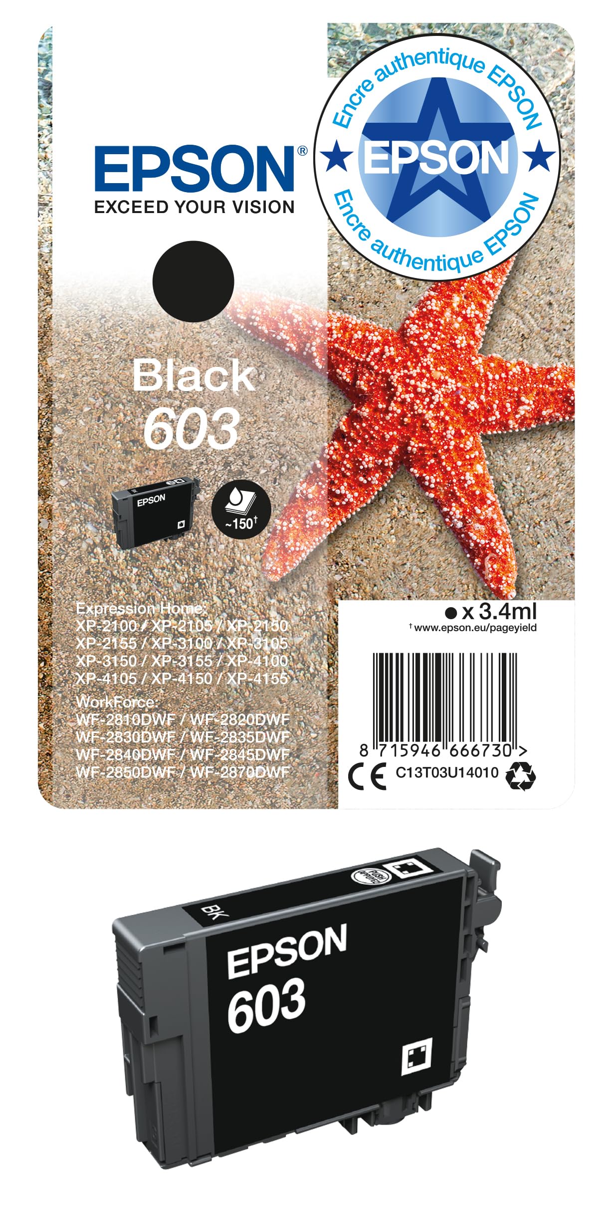 EPSON 4LB Singlepack Black 603 Ink