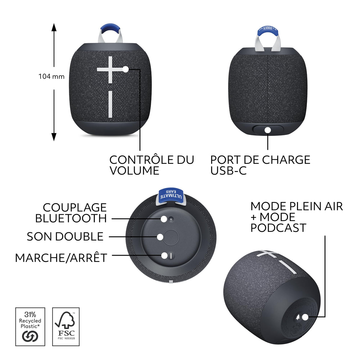 LOGITECH Ultimate Ears WONDERBOOM 4 Active Black