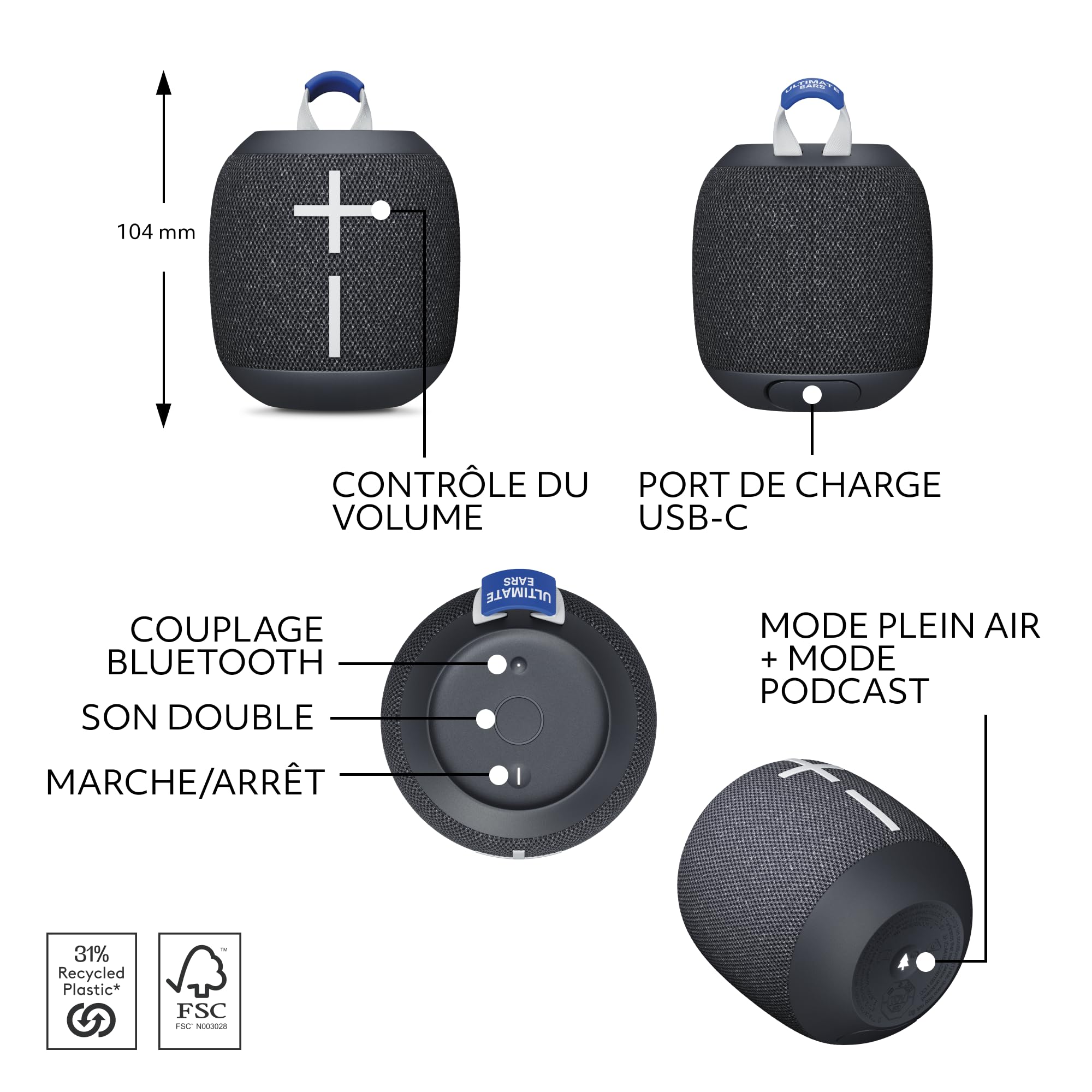 LOGITECH Ultimate Ears WONDERBOOM 4 Active Black
