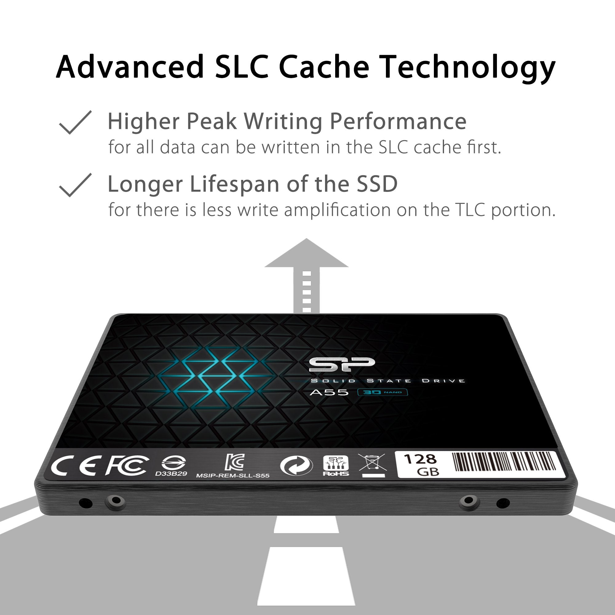SILICON POWER SSD Ace A55 128Go 2.5p SATA III 6Go/s 550/420 Mo/s