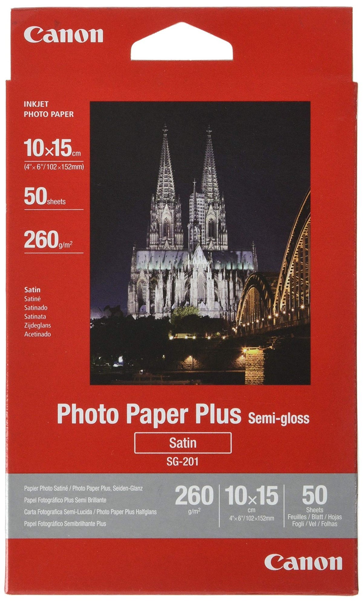 CANON SG-201 semi brillant photo  papier inkjet 260g/m2 4x6 inch 50 feuilles pack de 1