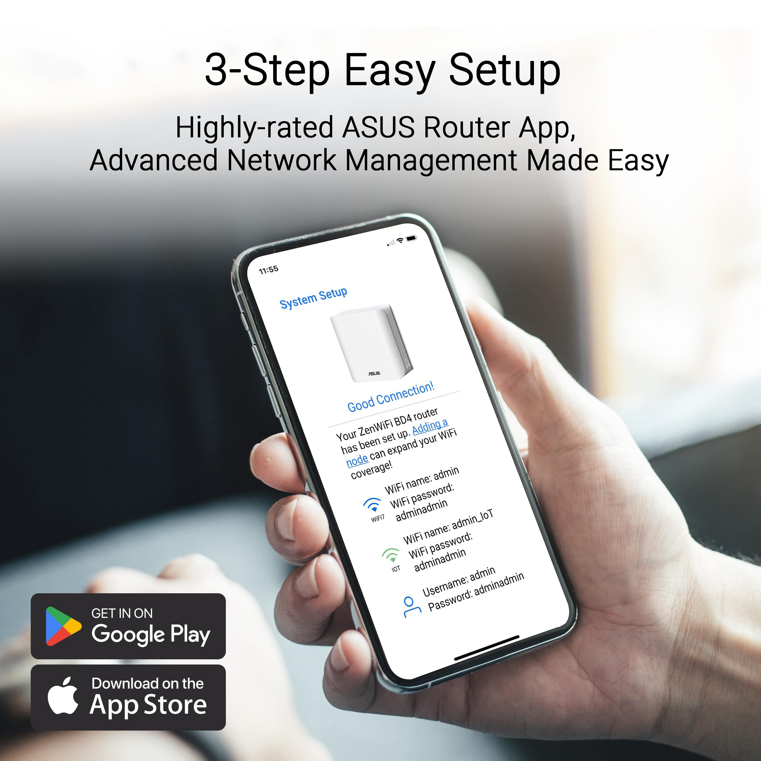 ASUS ZenWiFi BD4 BE3600 1pk WiFi 7 Router