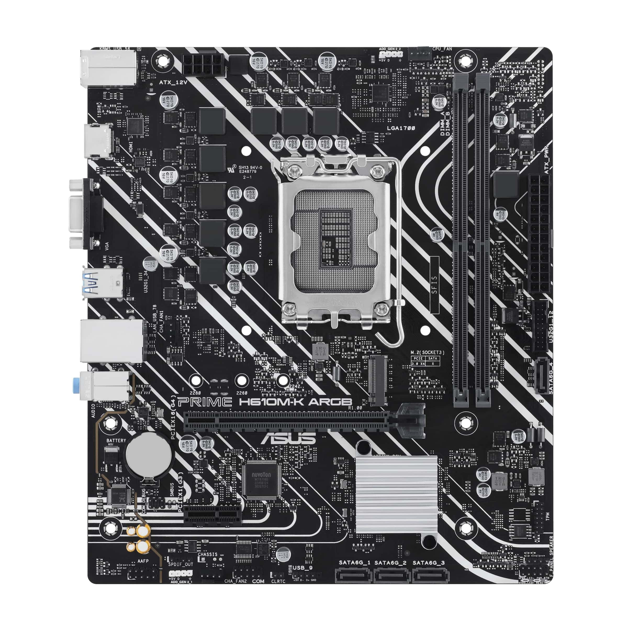 ASUS PRIME H610M-K ARGB LGA 1700 2DDR5 microATX 4xSATA MB 1xHDMI 2.1 1xD-Sub 1xM.2