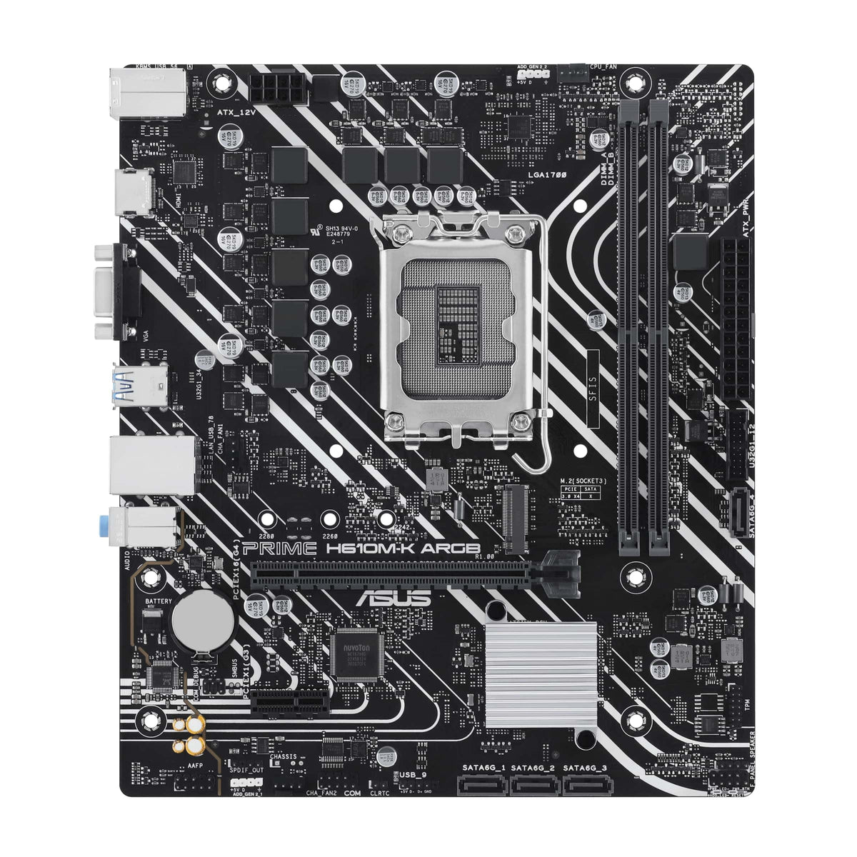 ASUS PRIME H610M-K ARGB LGA 1700 2DDR5 microATX 4xSATA MB 1xHDMI 2.1 1xD-Sub 1xM.2