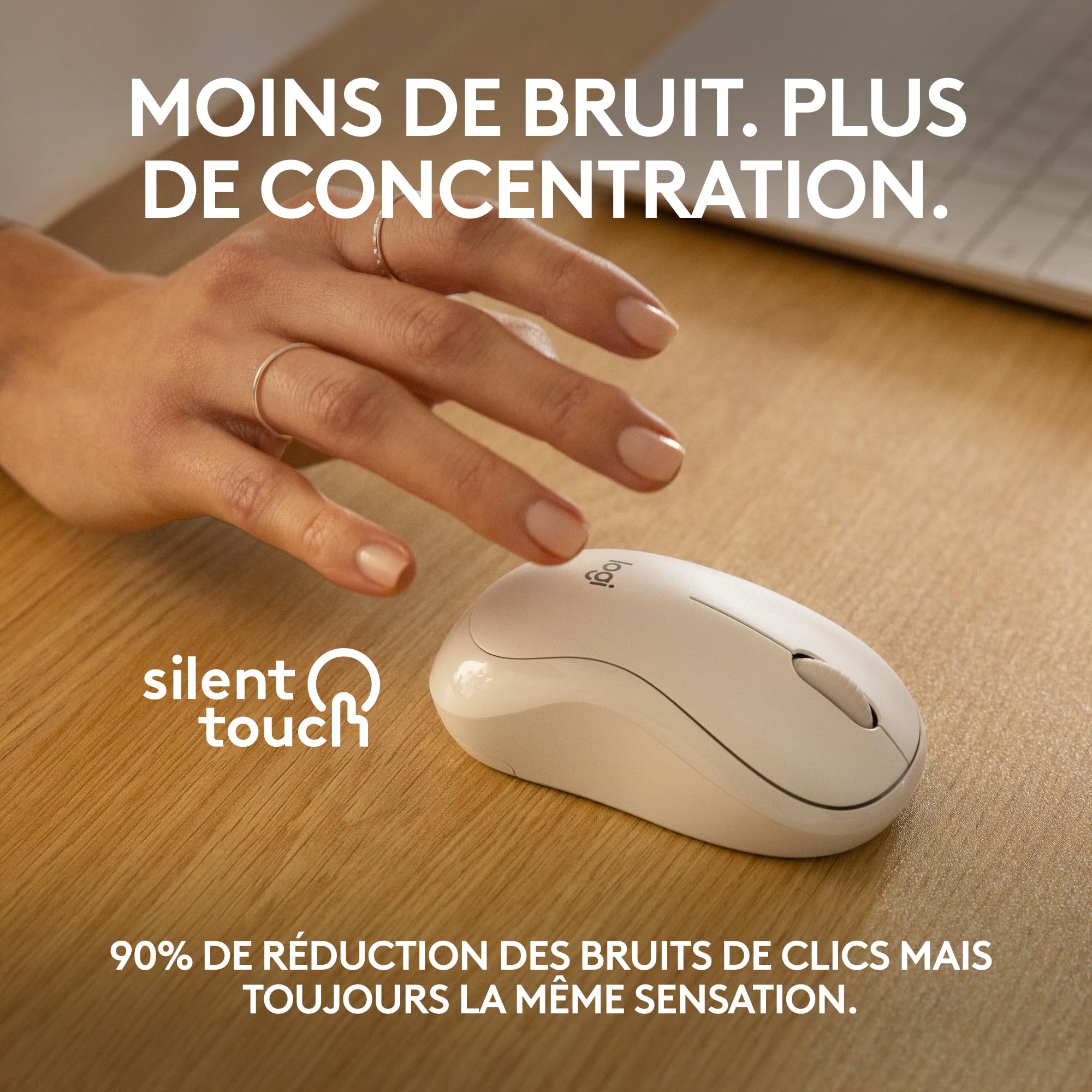 LOGITECH M240 Silent Mouse right and left-handed optical 3 buttons wireless Bluetooth off-white