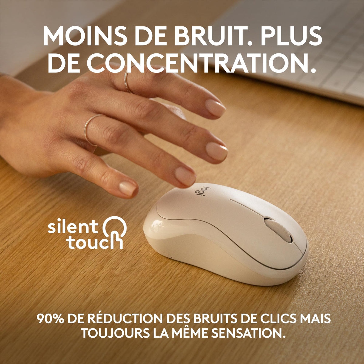 LOGITECH M240 Silent Mouse right and left-handed optical 3 buttons wireless Bluetooth off-white