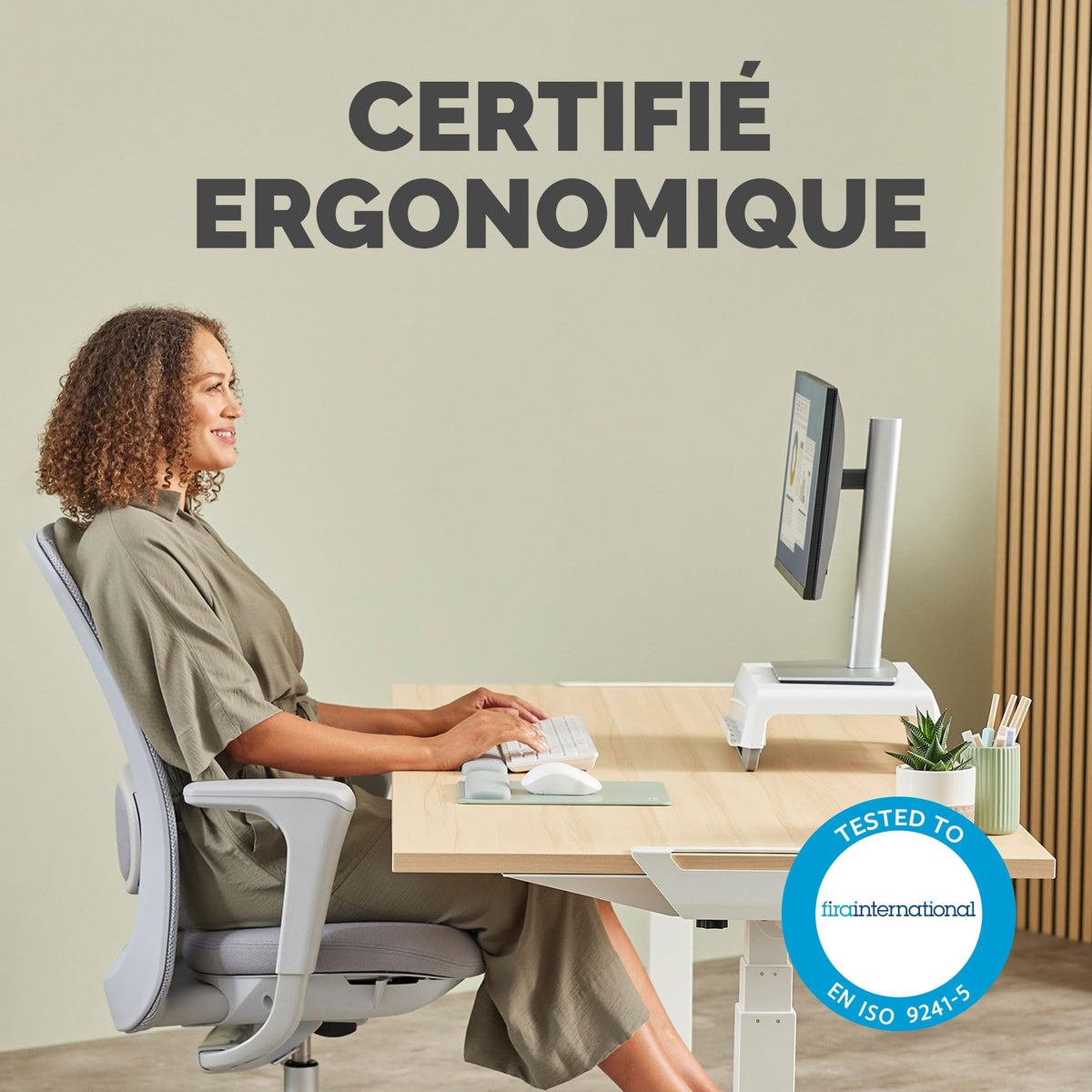 FELLOWES Tapis souris repose-poignets XL Breyta Sauge
