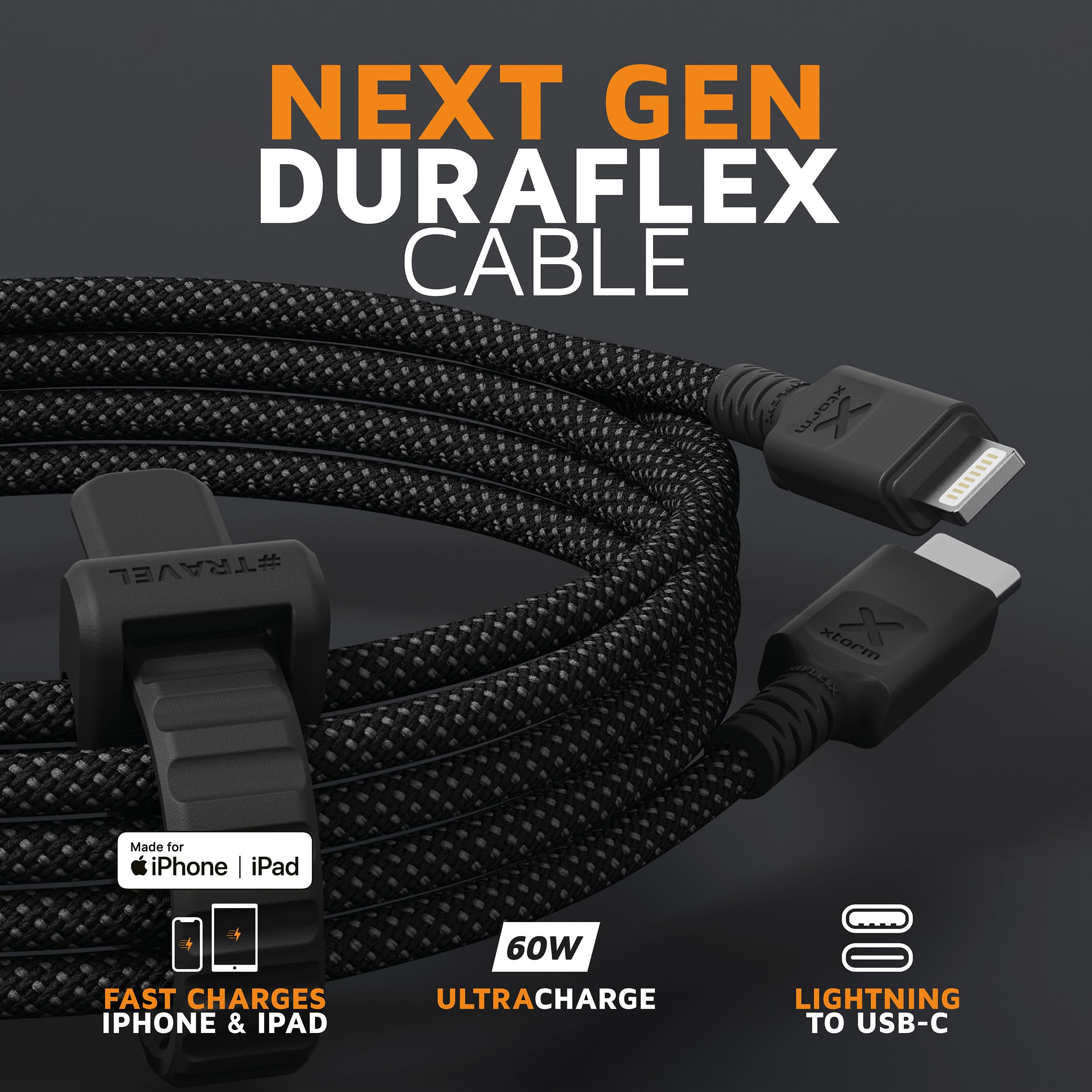 XTorm Cordon USB Type-C vers Lightning Next Gen 1,5 m, noir