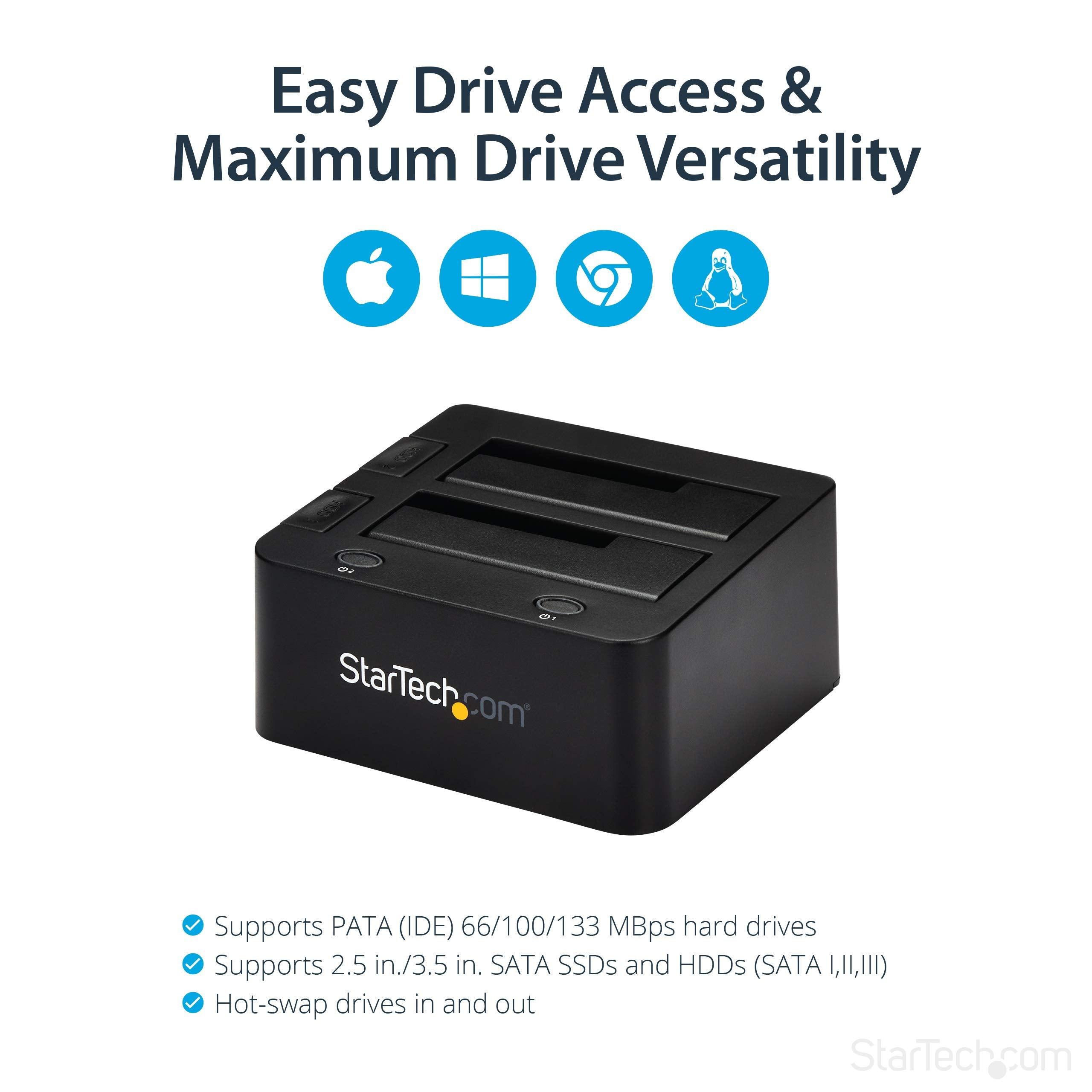 Universal dock station for hard drives