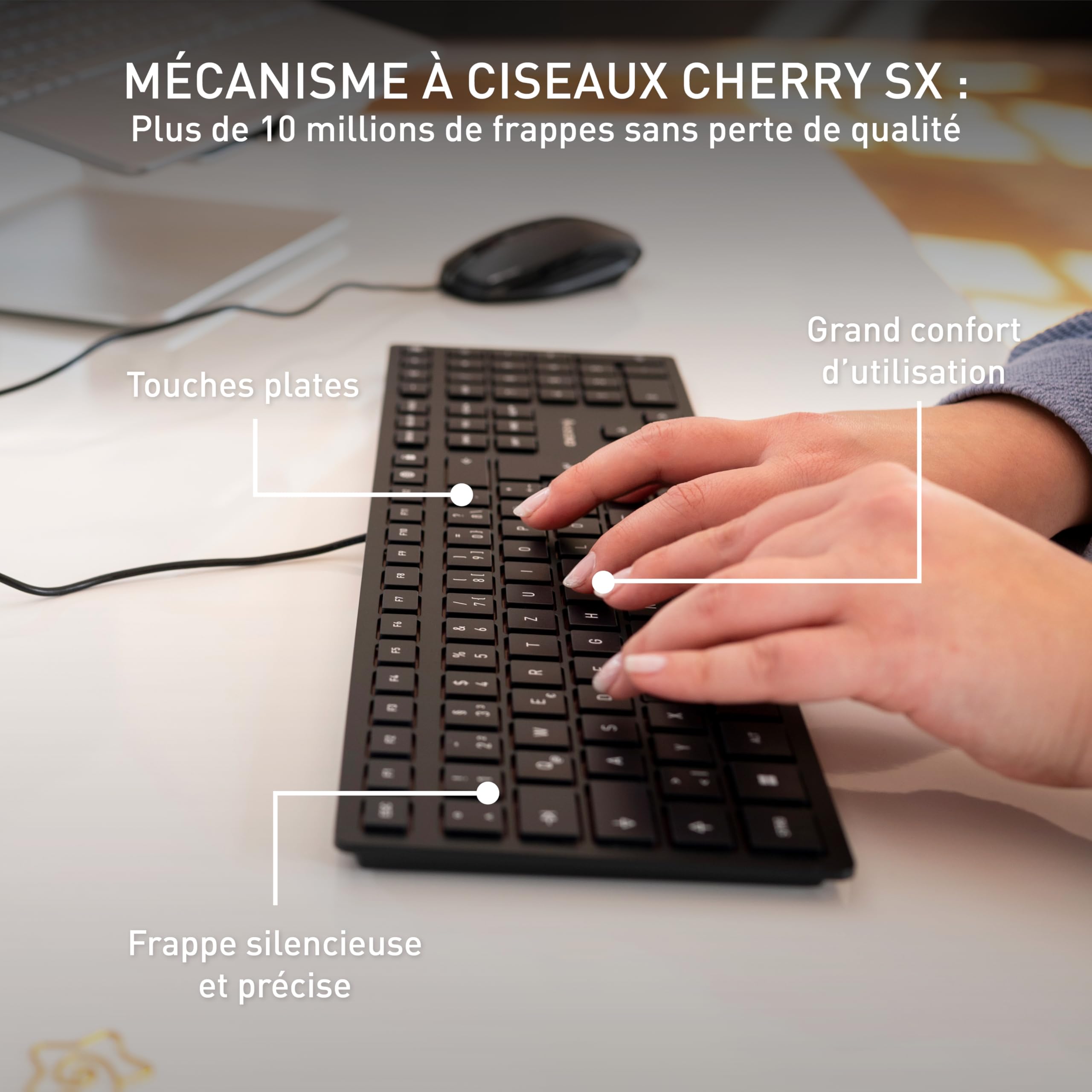 CHERRY Clavier KC 6000 SLIM USB EU noir