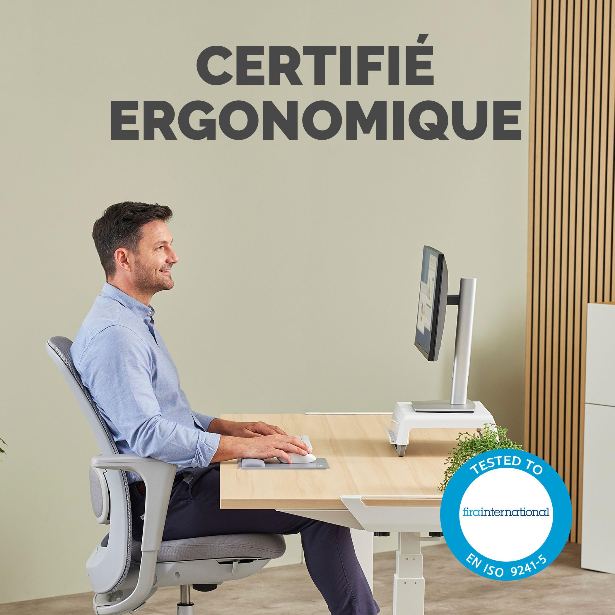 FELLOWES Tapis de souris repose-poignets Breyta GRIS