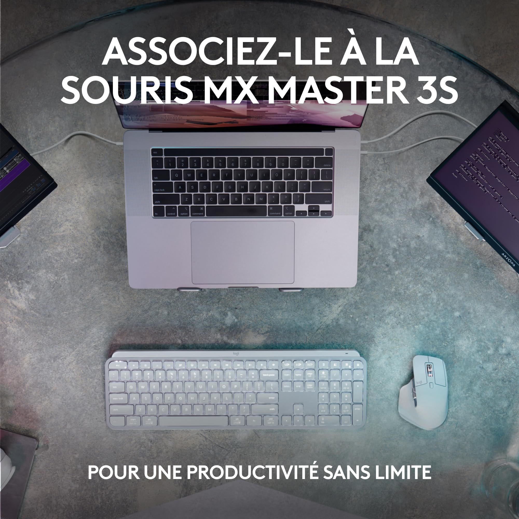 LOGITECH MX Keys S - GRAPHITE - (FRA) - BT - N/A - CENTRAL-419