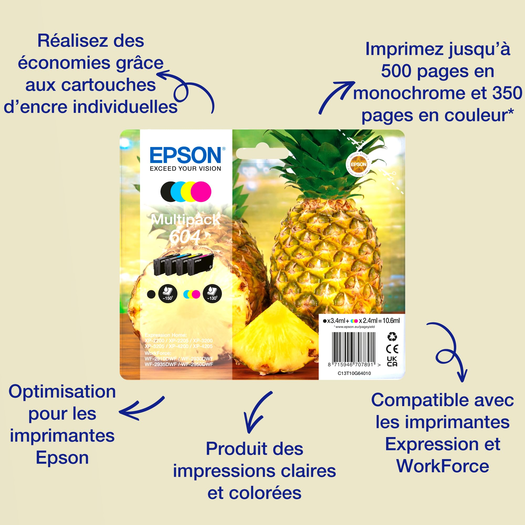 EPSON 1LB Multipack 4colours 604XL Ink