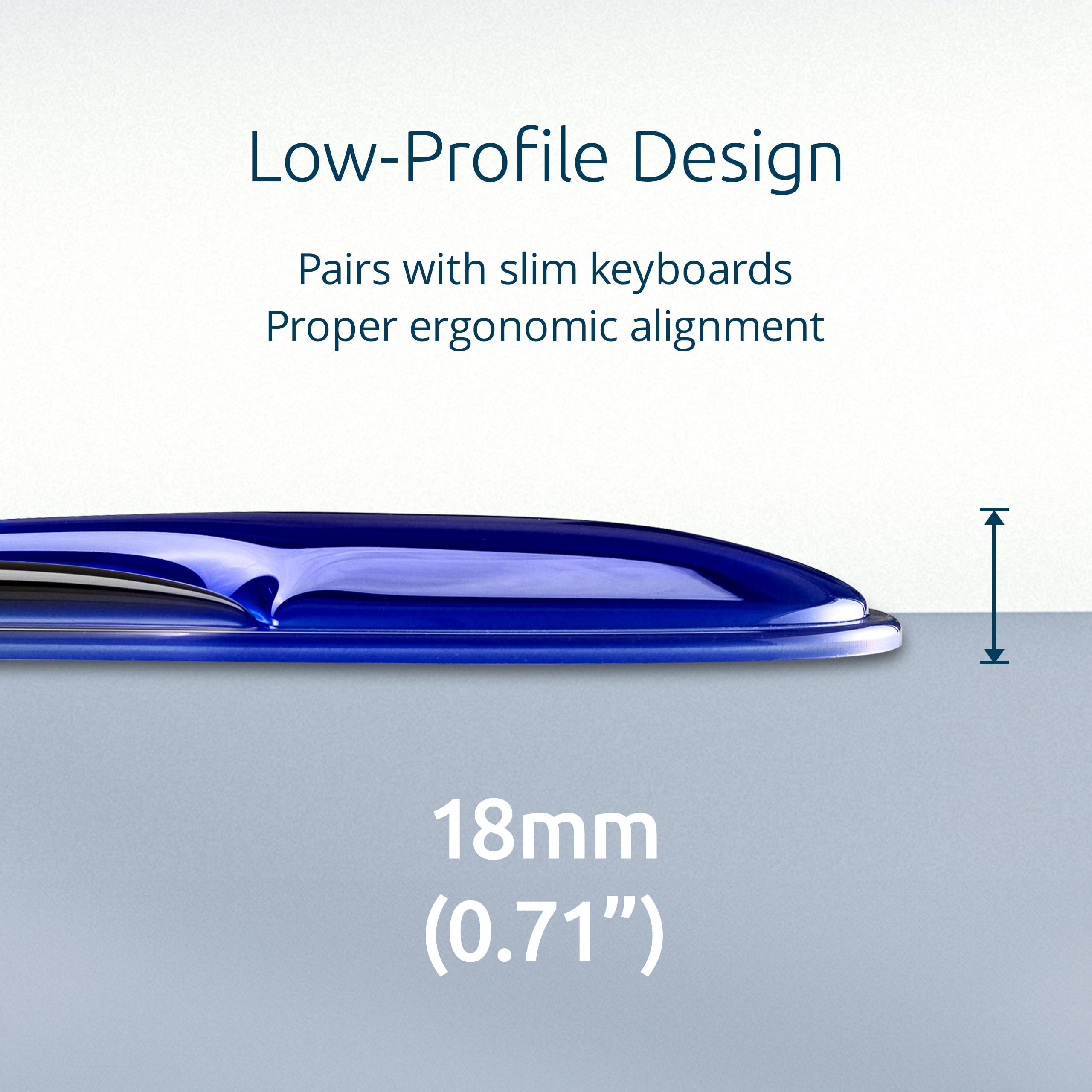 Slim Duo Gel Keyboard Wrist Rest - Blue