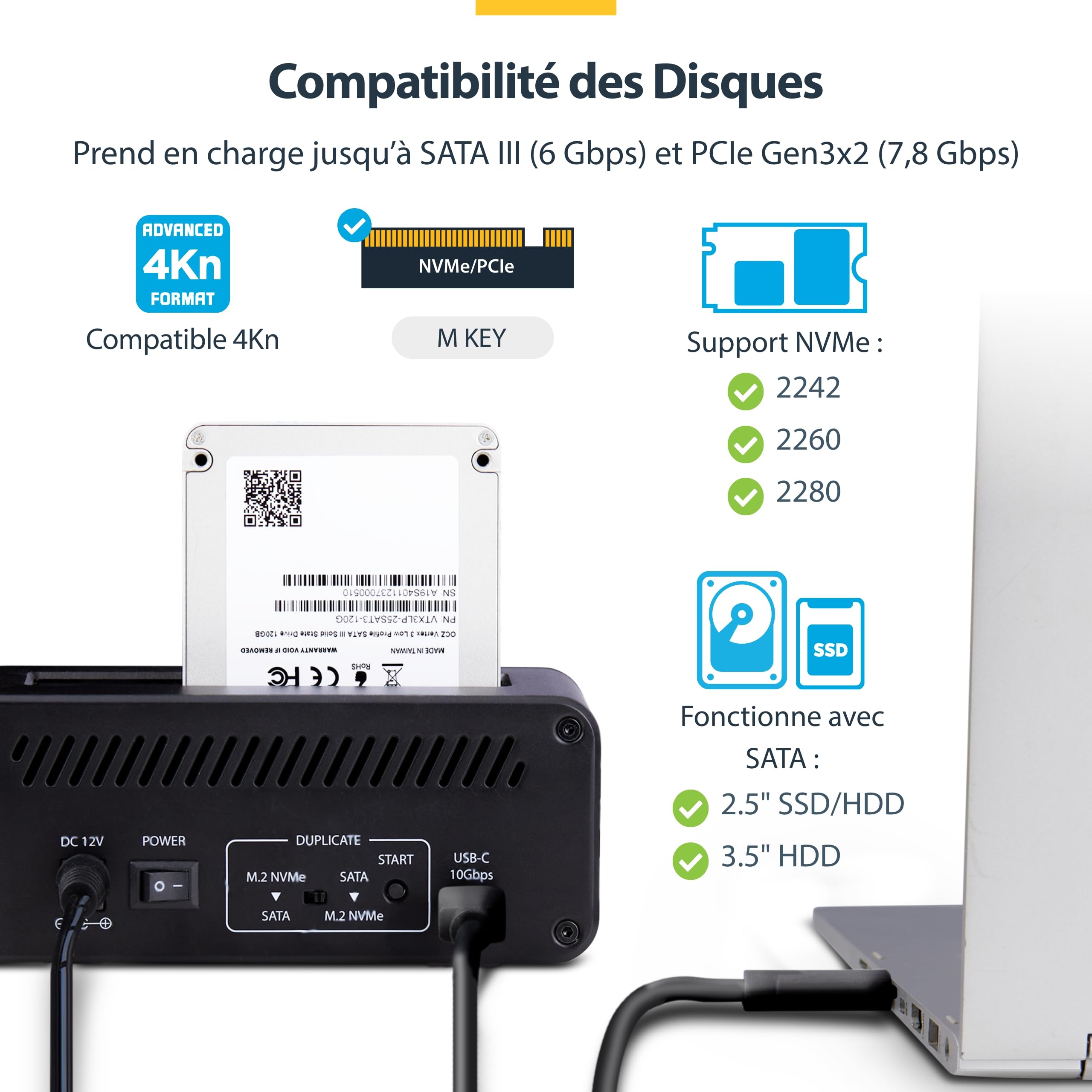 M.2 NVMe to 2.5/3.5" SATA Duplicator
