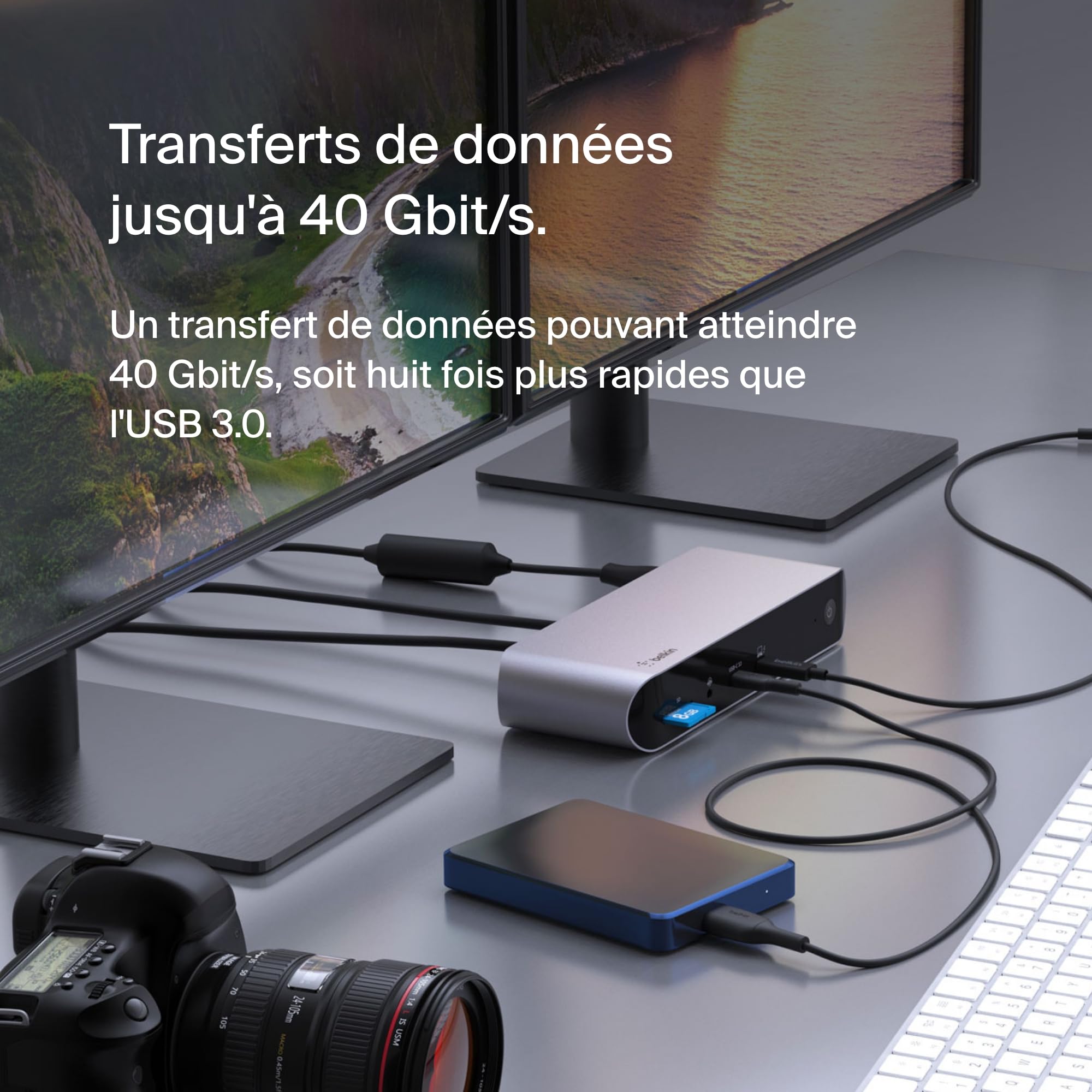 BELKIN Station daccueil Thunderbolt 4 Triple écrans