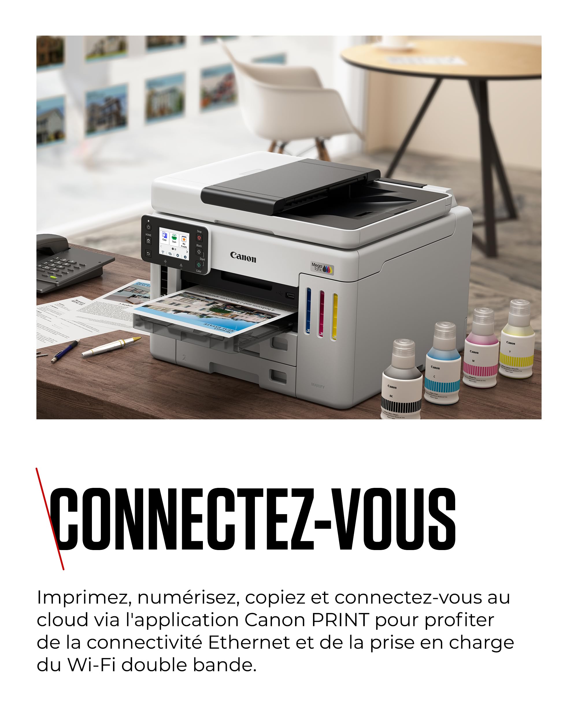 CANON MAXIFY GX7150 MegaTank MFP colour inkjet CISS Legal 216x356mm A4 24ipm Print 600sheets USB Wi-Fi LAN