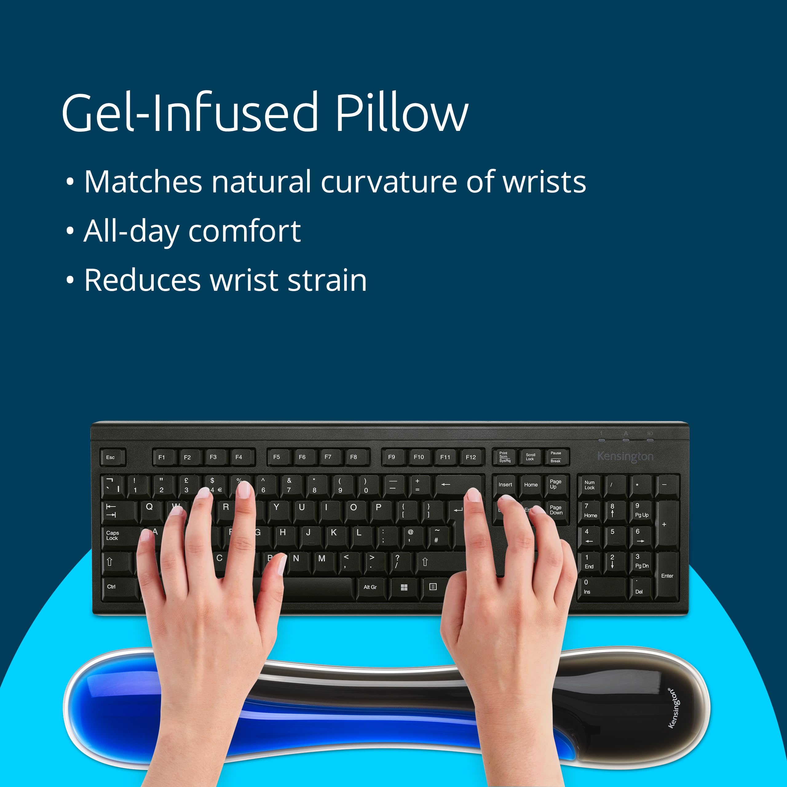 Slim Duo Gel Keyboard Wrist Rest - Blue