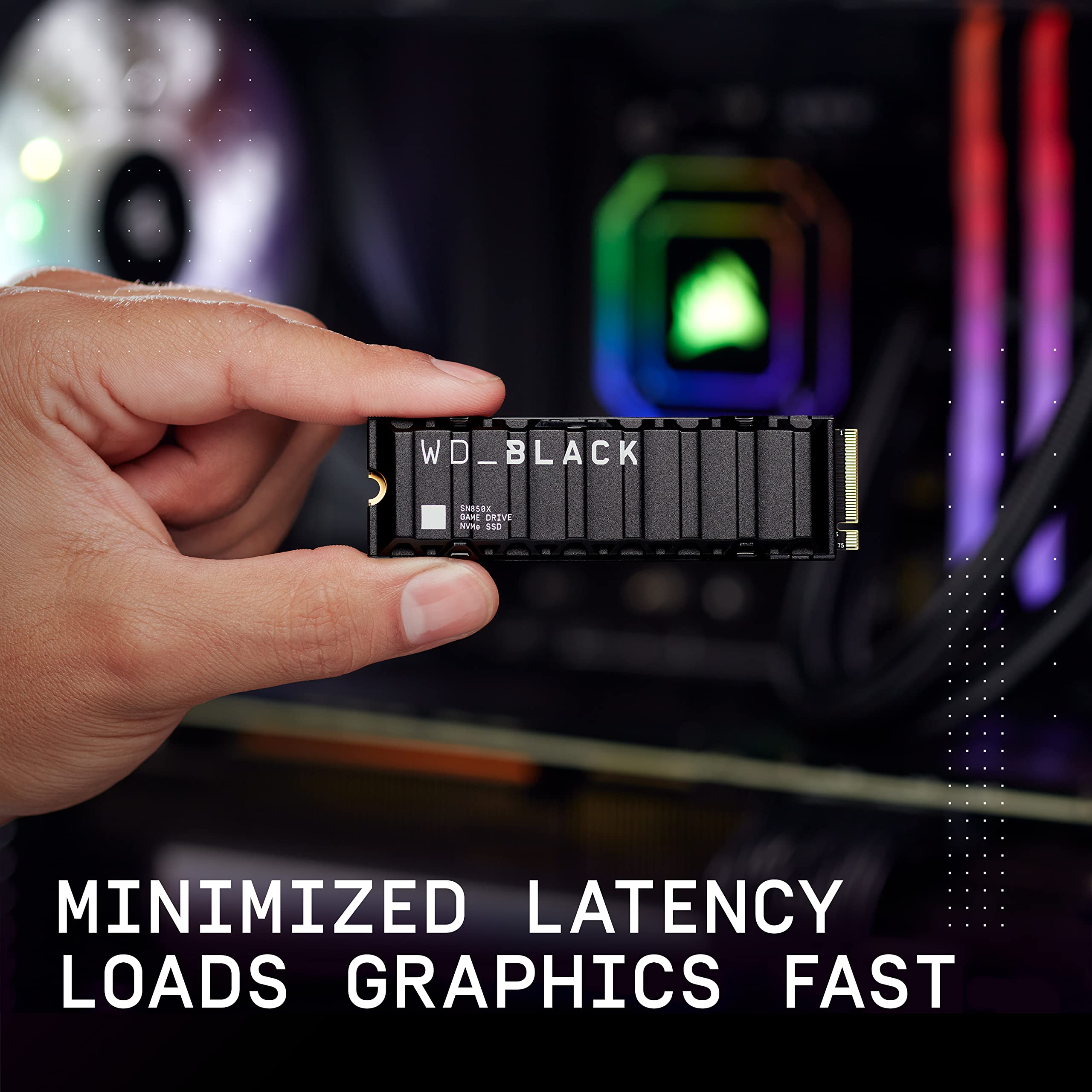WD Black 2To SN850X NVMe SSD Supremely Fast PCIe Gen4 x4 M.2 with heatsink internal single-packed POWERED BY SANDISK