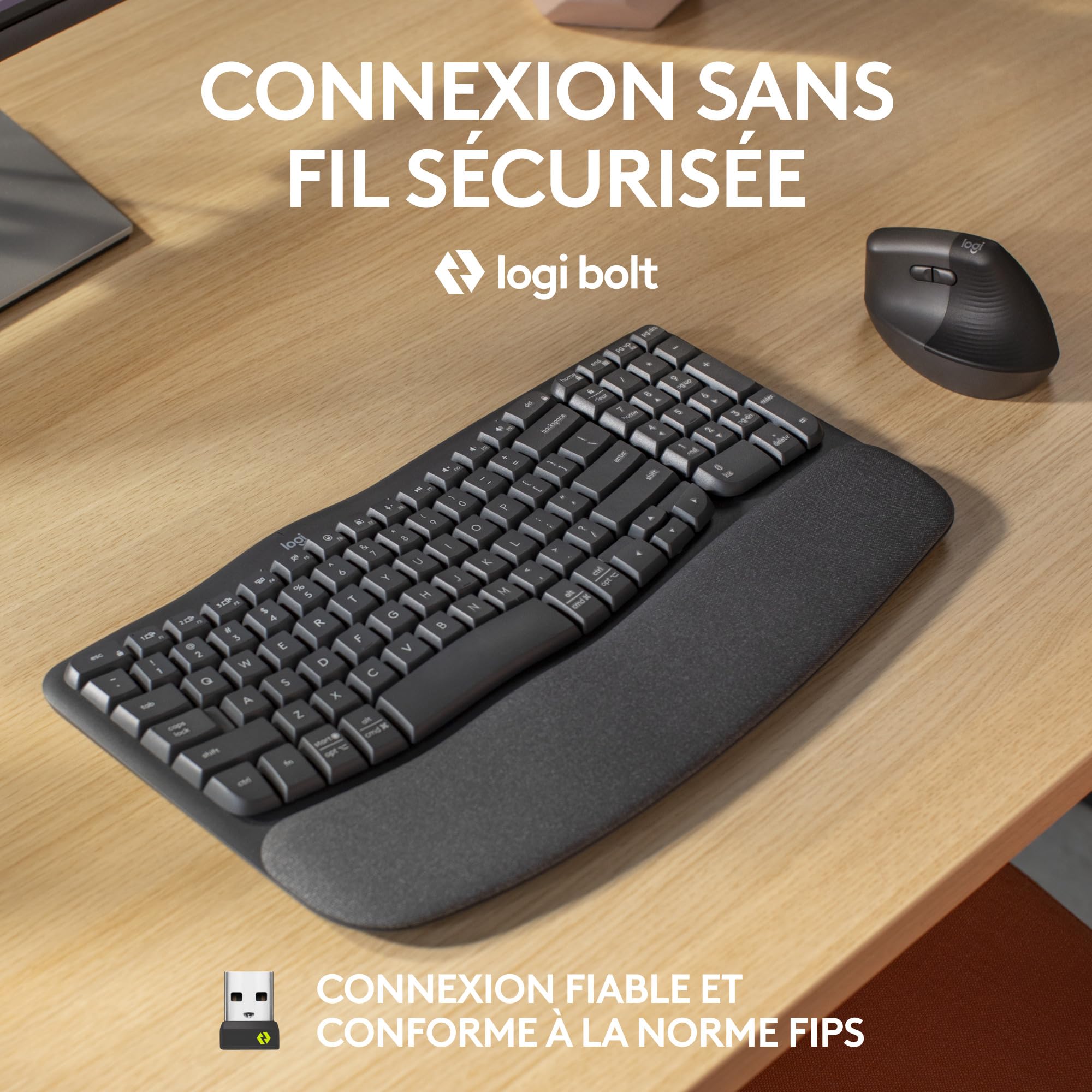 LOGITECH Wave Keys for Business - GRAPHITE - (FRA) - 2.4GHZ/BT - CENTRAL-419 - B2B
