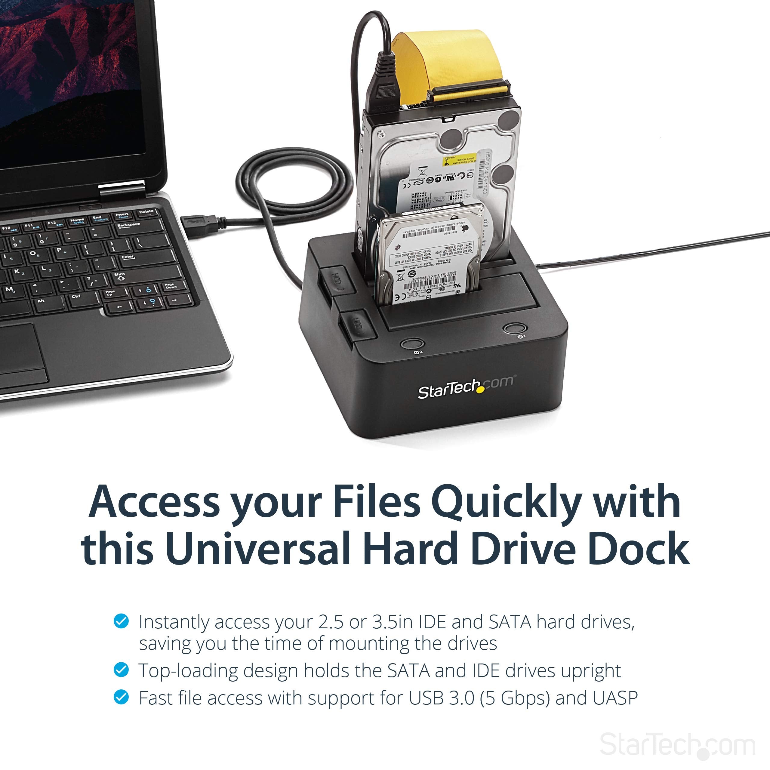 Universal dock station for hard drives