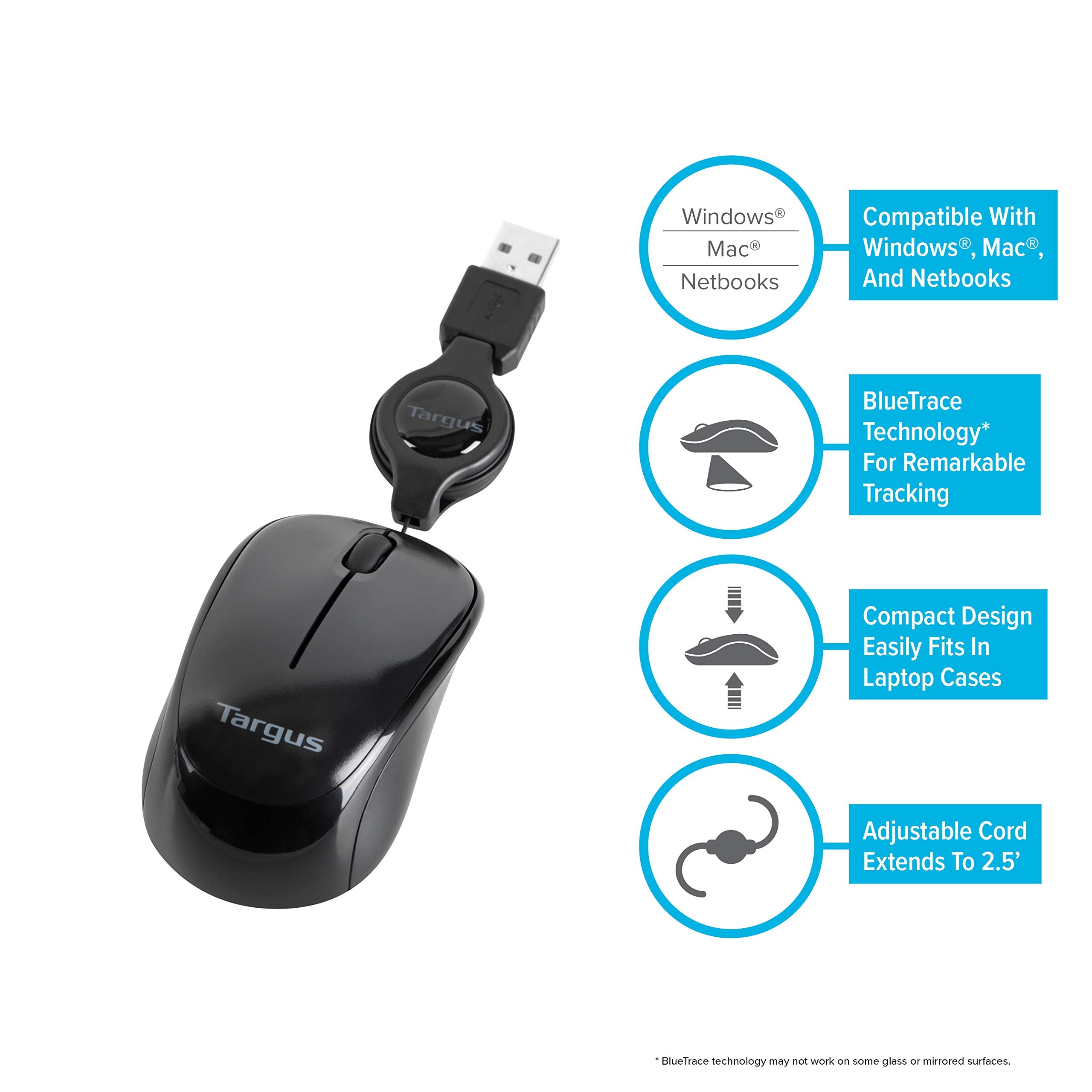 TARGUS Souris compacte Blue Trace USB - Noire