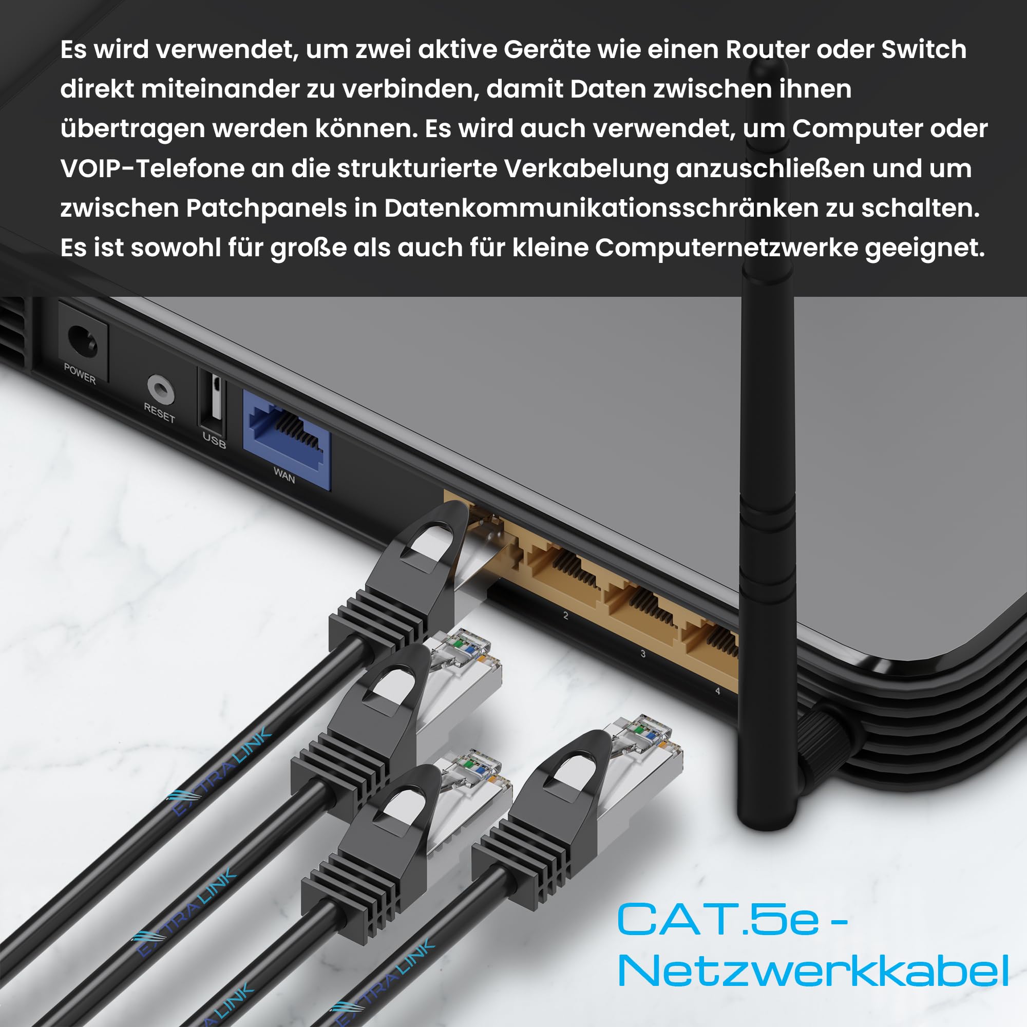 Extralink EX.7584 câble de réseau Noir Cat5e F/UTP (FTP)