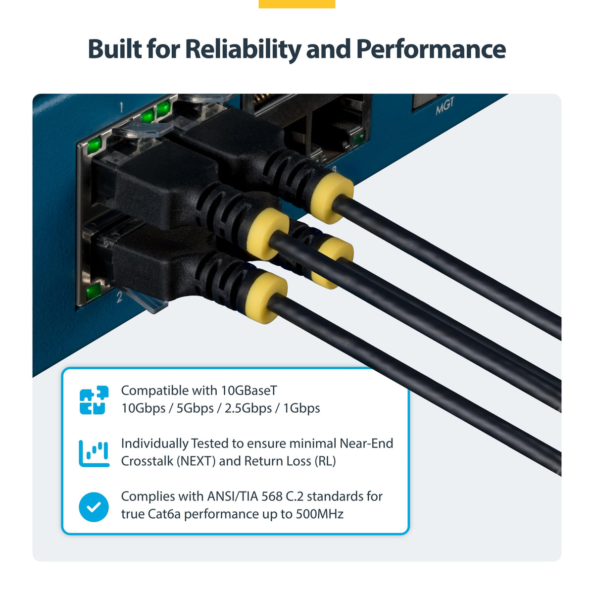 30cm Black Ultra Slim CAT6a Cable