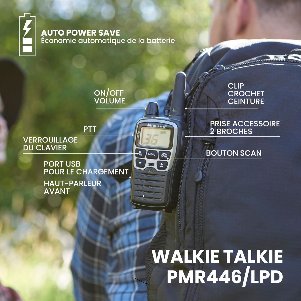 MIDLAND XT70 PRO Hobby & Work Valise 2 talkies walkies + acc