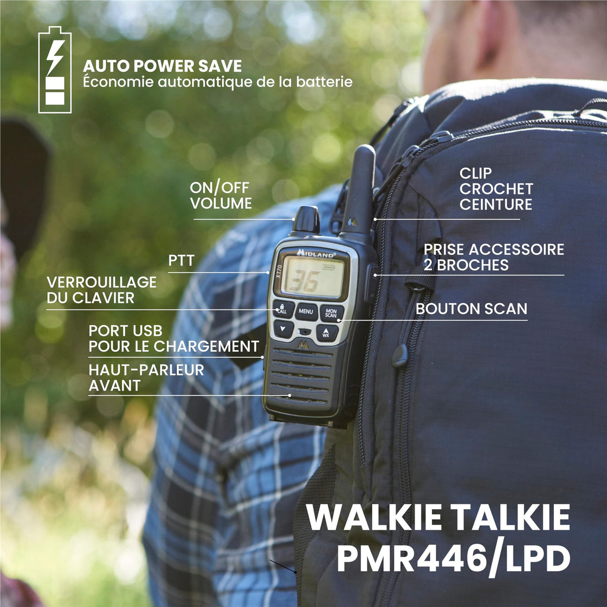 MIDLAND XT70 PRO Hobby & Work Valise 2 talkies walkies + acc
