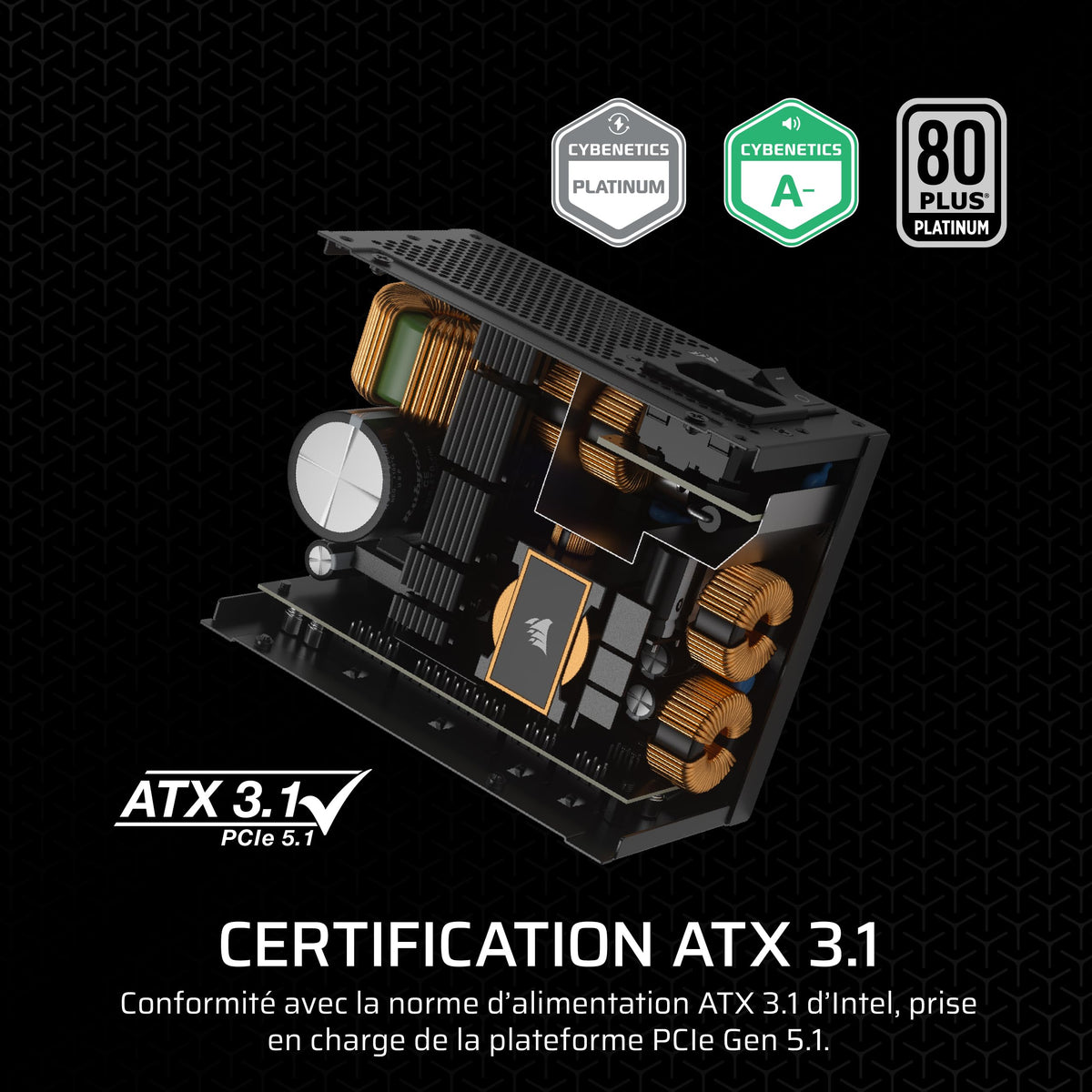 Alimentation Corsair SF Series CP-9020256-EU 850 W 24 broches ATX SFX Noir