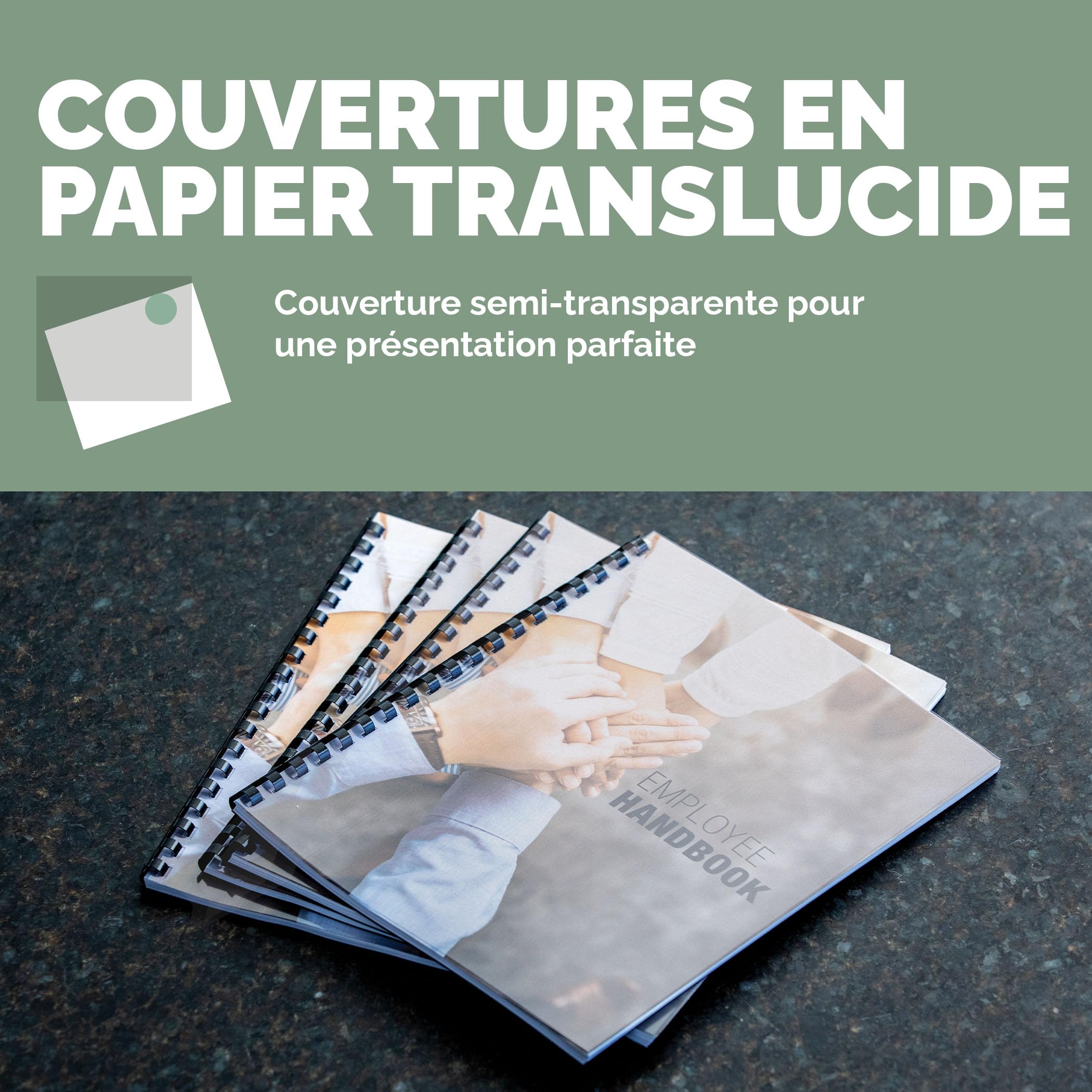 FELLOWES Couvertures de reliure FSC Léger / A4 / 50 unités / Translucide PAQUET DE 50 feuilles