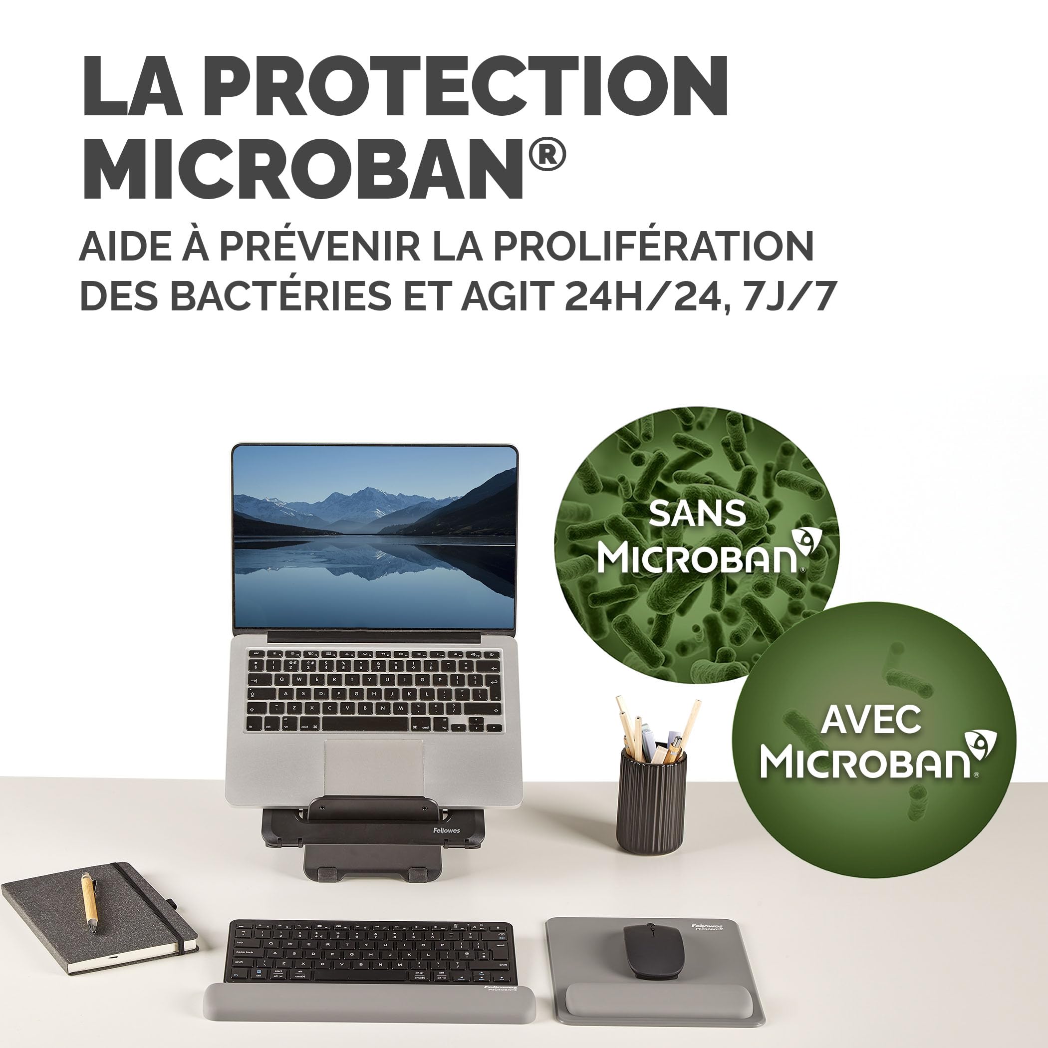 FELLOWES Tapis de souris repose-poignets Breyta GRIS