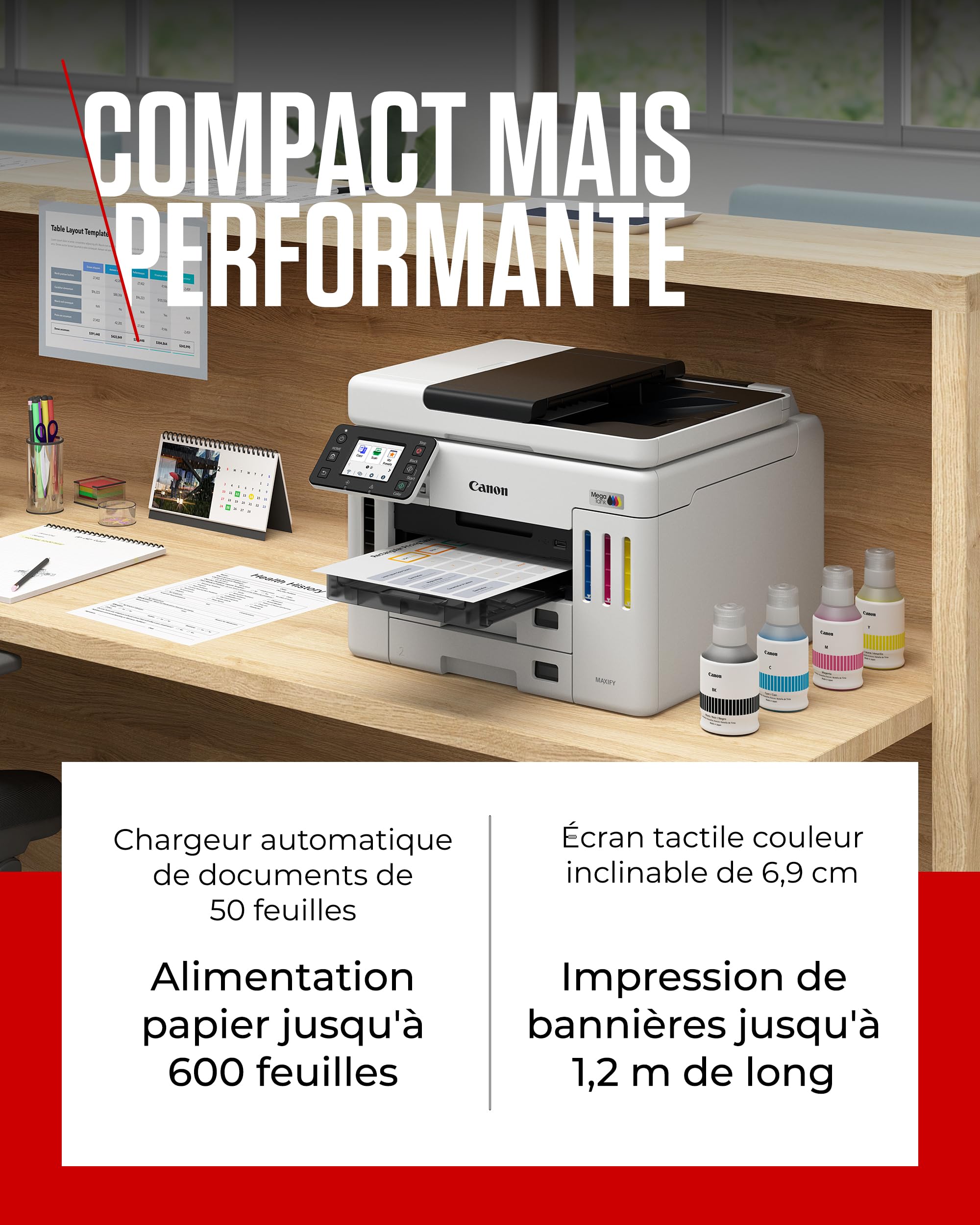 CANON MAXIFY GX7150 MegaTank MFP colour inkjet CISS Legal 216x356mm A4 24ipm Print 600sheets USB Wi-Fi LAN