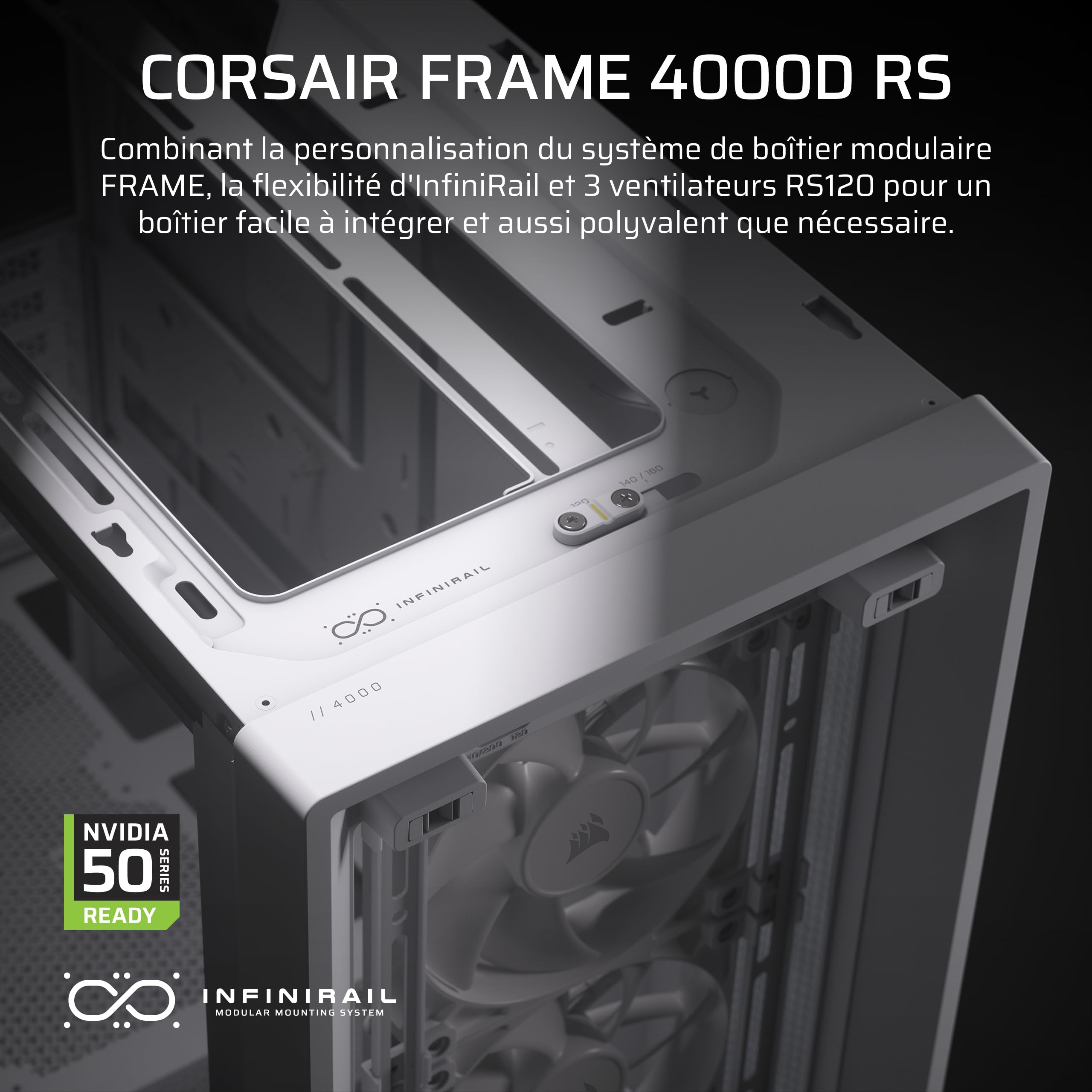 Corsair FRAME 4000D RS Midi Tower Blanc