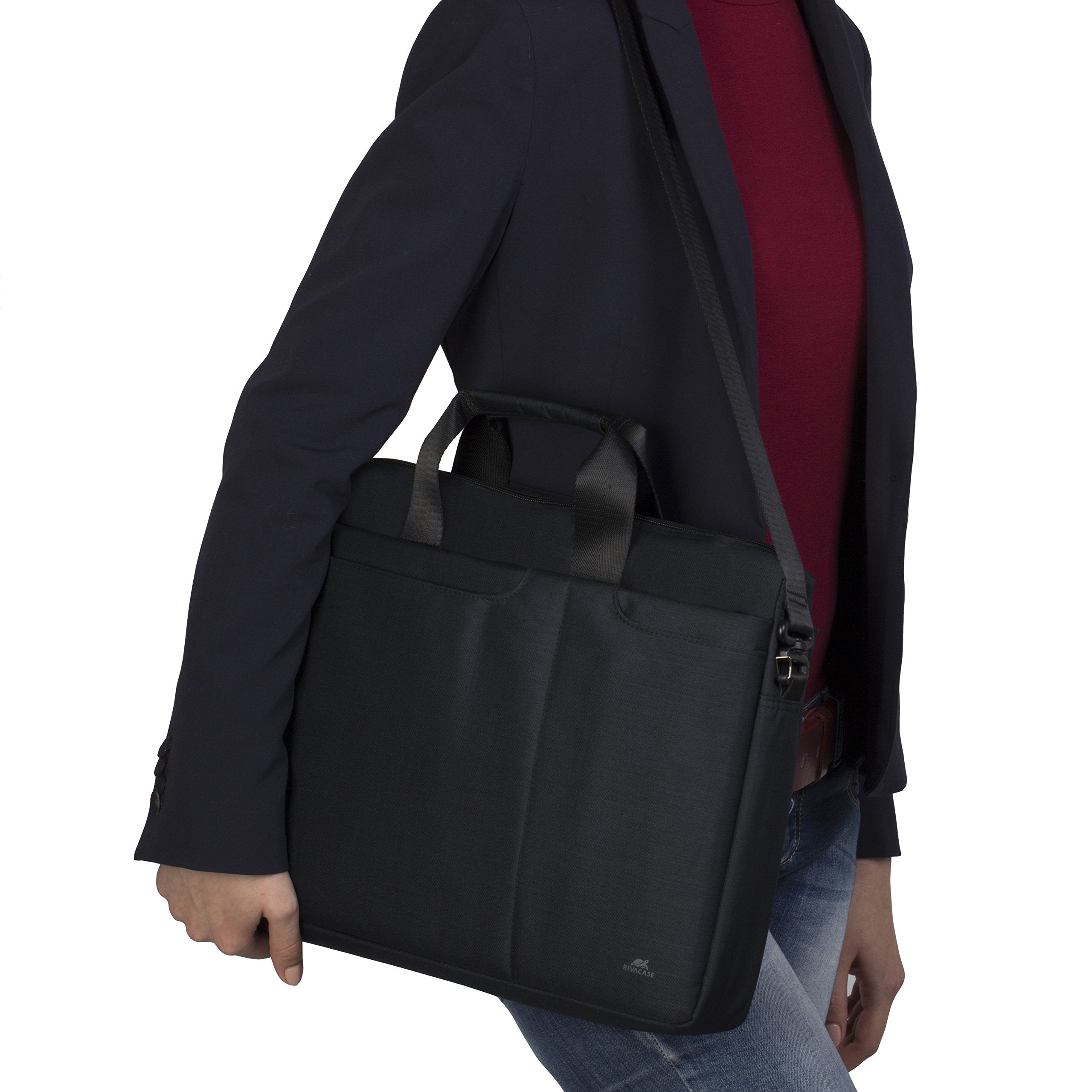 Sacoche business 5 poches 15,6", Polyester ECO  noir chambré