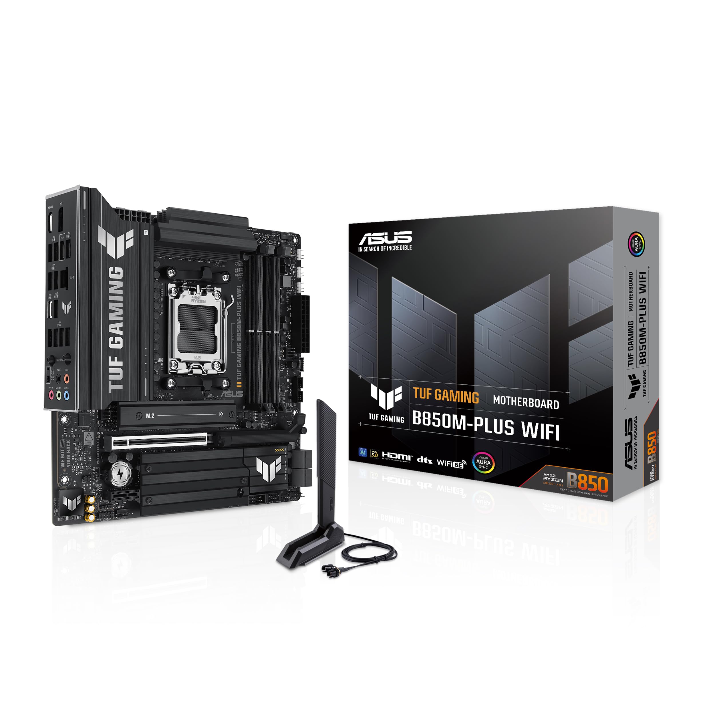 ASUS TUF GAMING B850M-PLUS WIFI AM5 DDR5 micro ATX MB 1xHDMI 1xDP 3xM.2 4xSATA