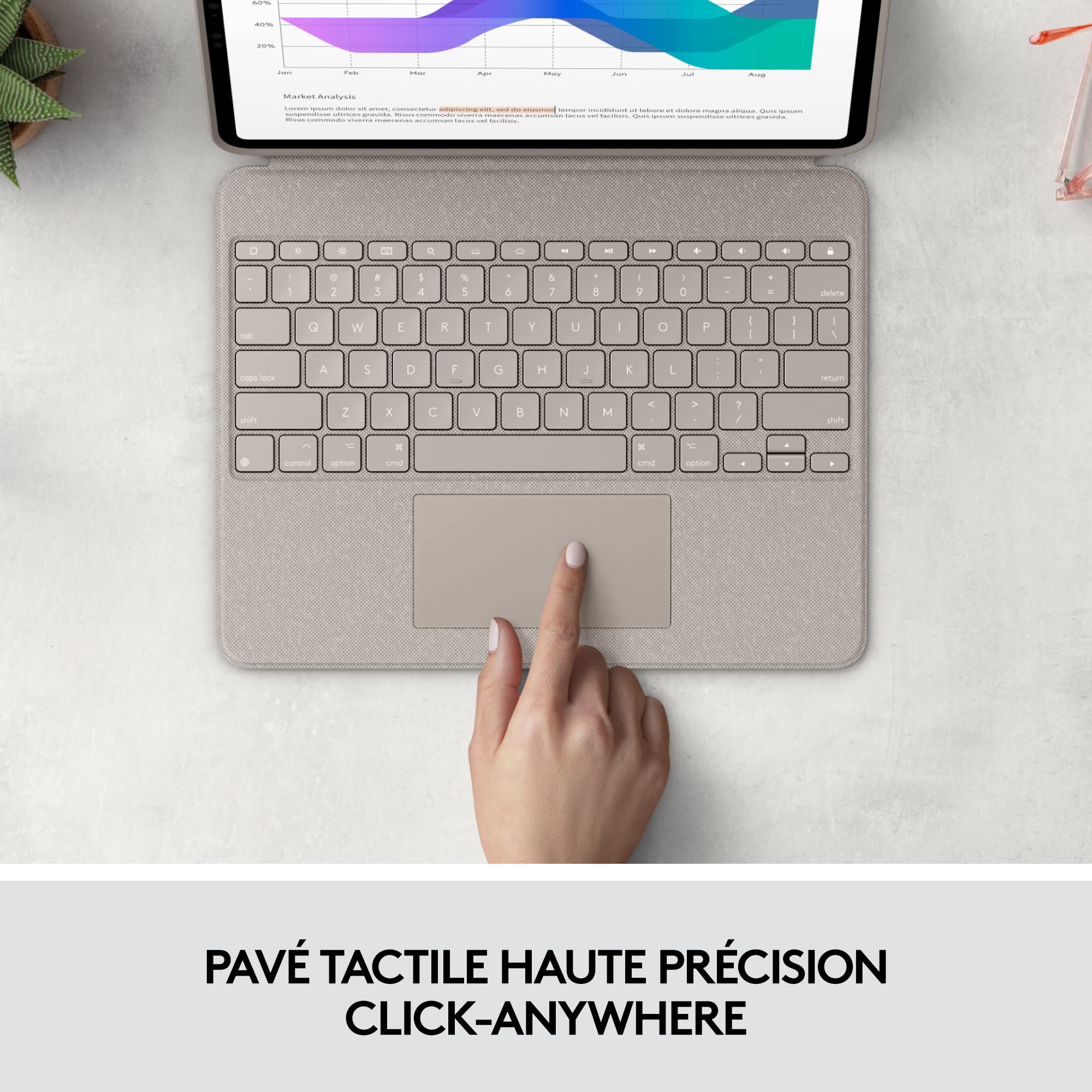 LOGITECH Combo Touch for iPad Pro 12.9p 5th generation Sand Central (FR)