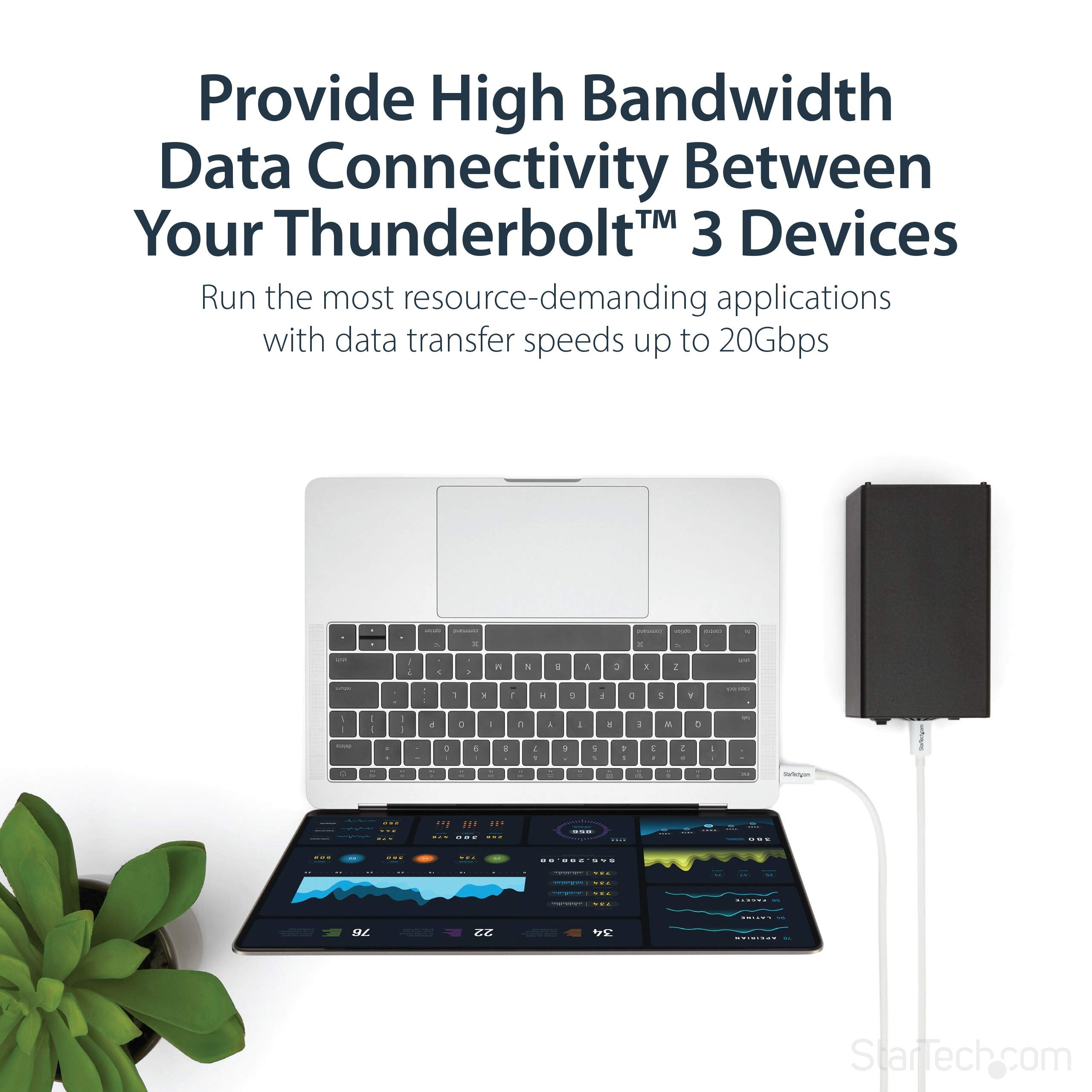 2m Thunderbolt 3 Cable 20Gbps - White
