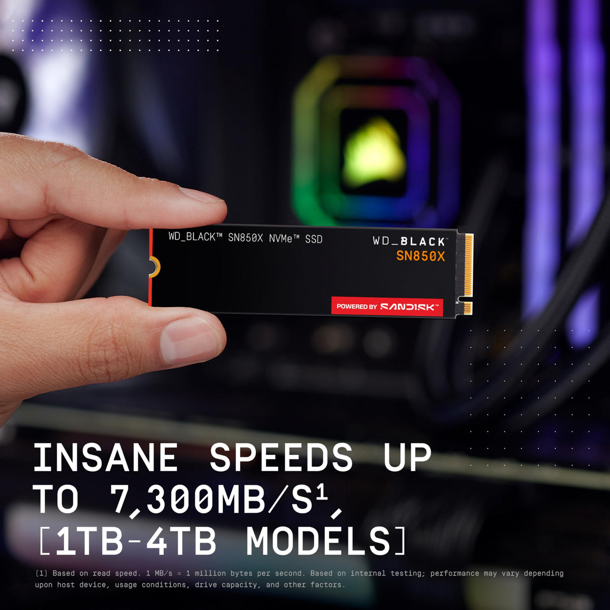 WD Black 1To SN850X NVMe SSD Supremely Fast PCIe Gen4 x4 M.2 internal single-packed POWERED BY SANDISK