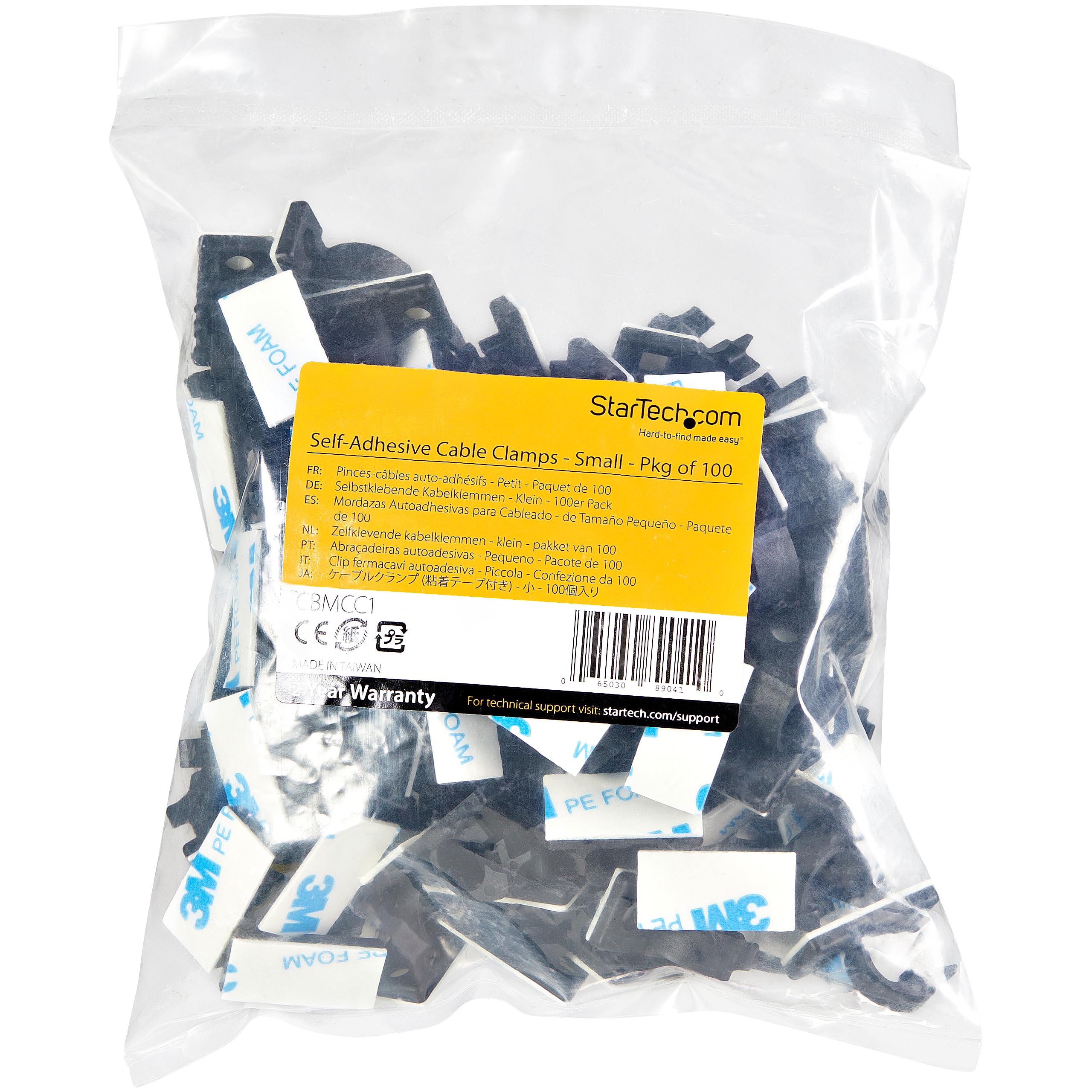 100 Self Adhesive Cable Management Clips