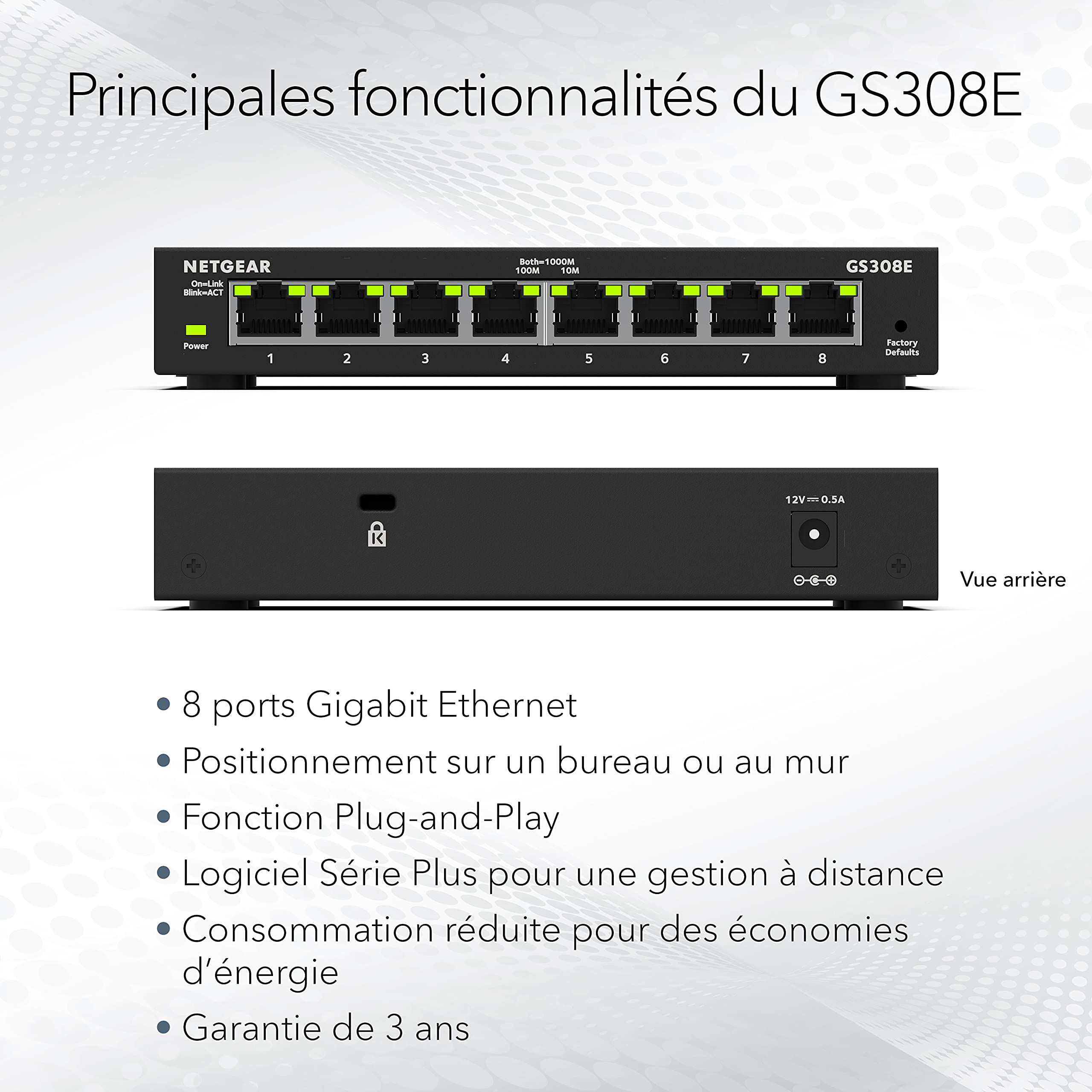 NETGEAR 8Port Gigabit Plus Switch GS308E