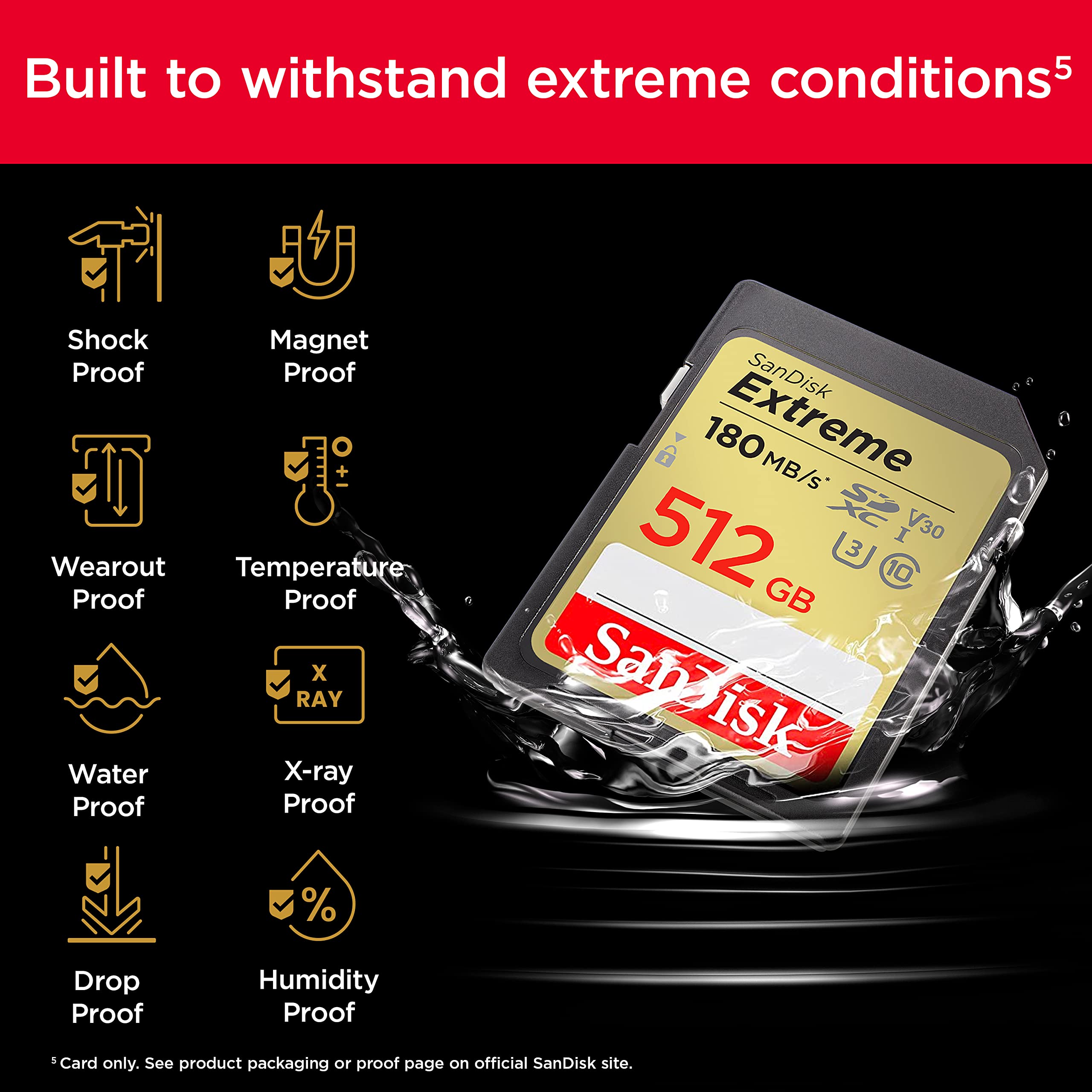 Extreme 512GB SDXC 180MB/s UHS-I C10 U3